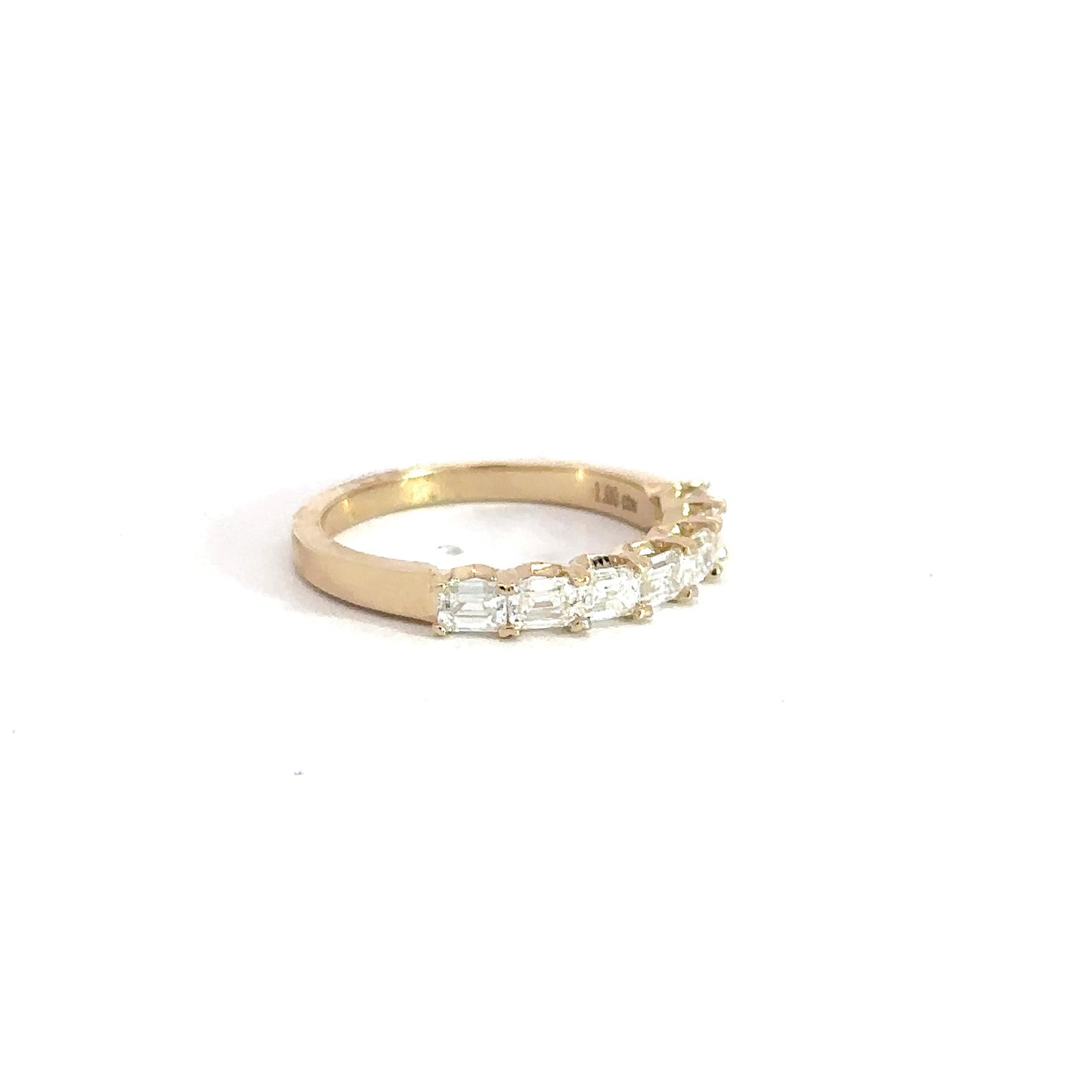 Lady's 14k Yellow Gold Emerald Cut Diamond Band 1cttw
