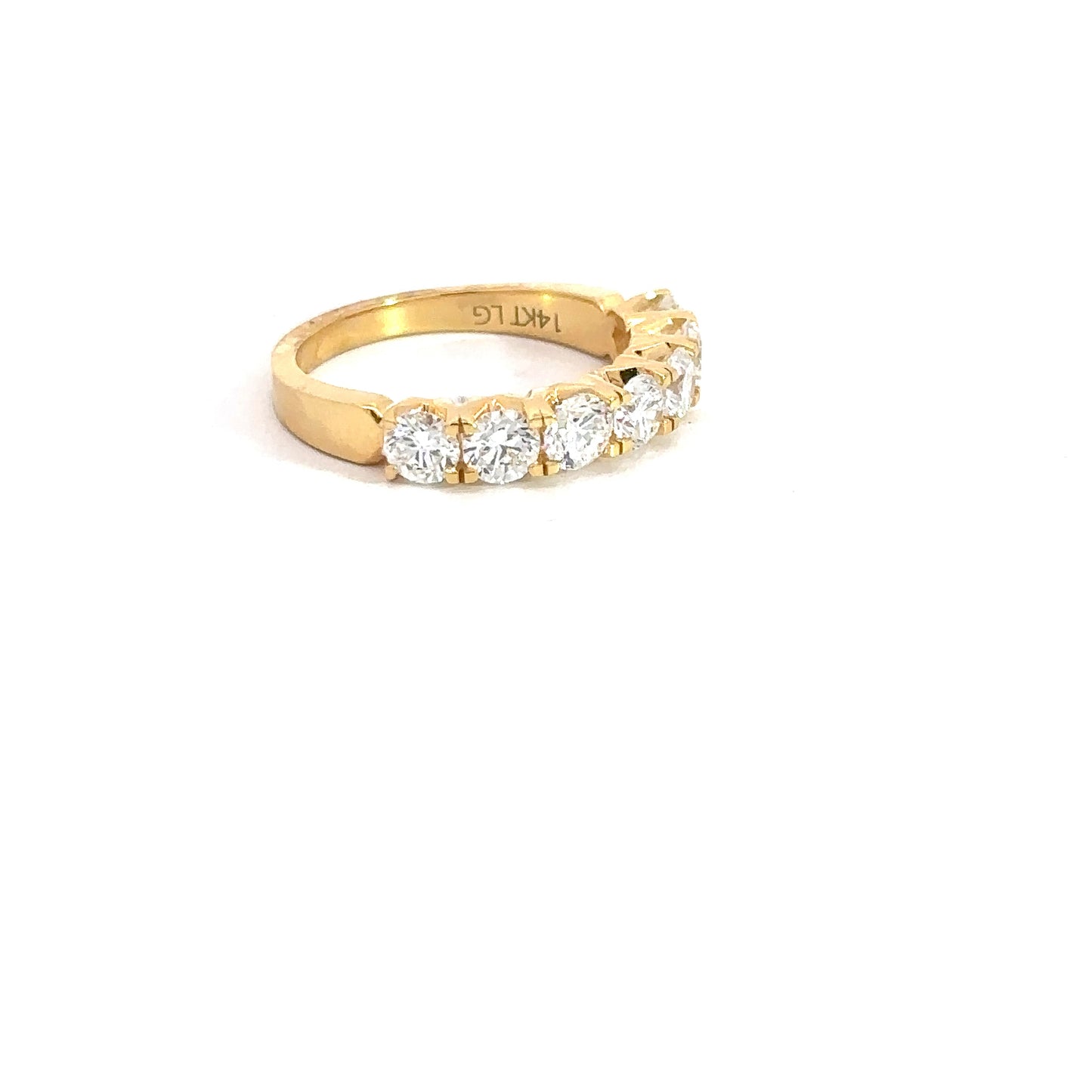 Lady's 14k Yellow Gold Round Brilliant Lab Grown Diamond Band 1.70cttw