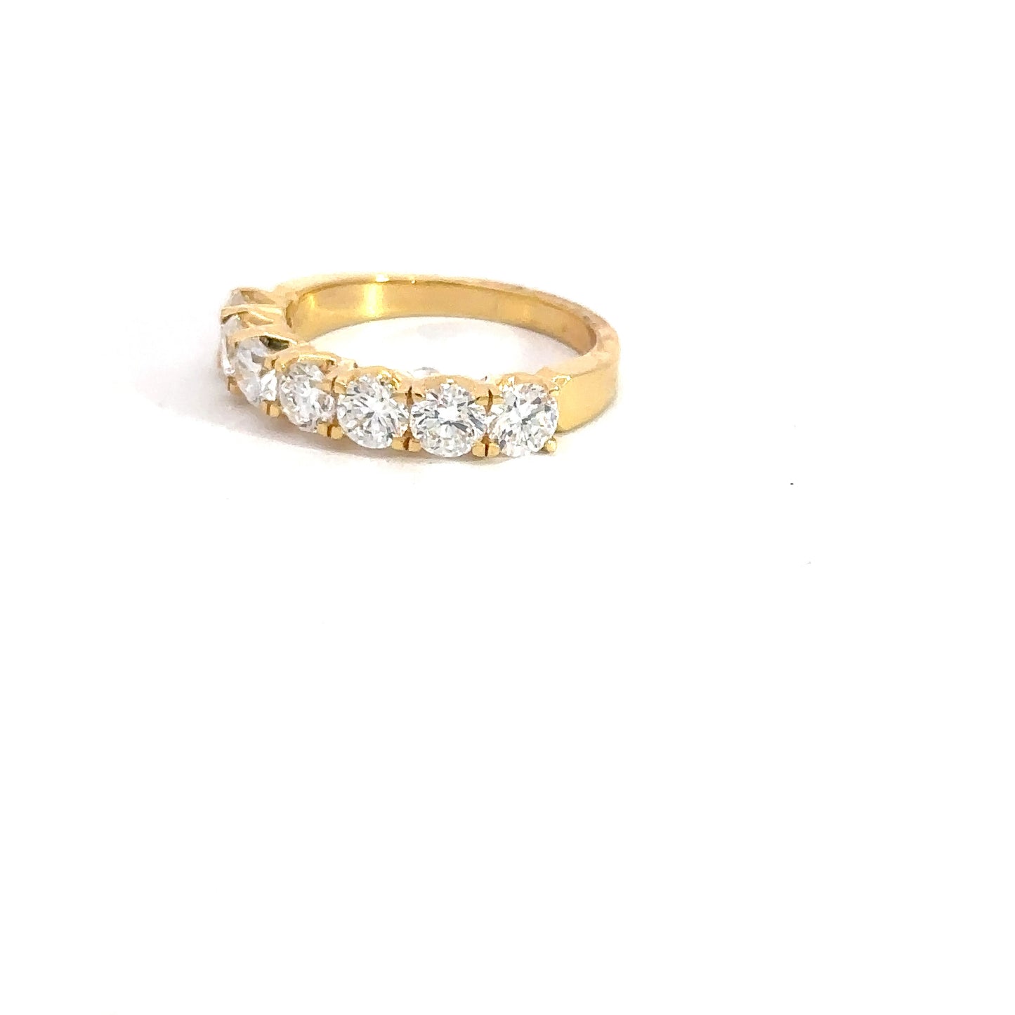 Lady's 14k Yellow Gold Round Brilliant Lab Grown Diamond Band 1.70cttw