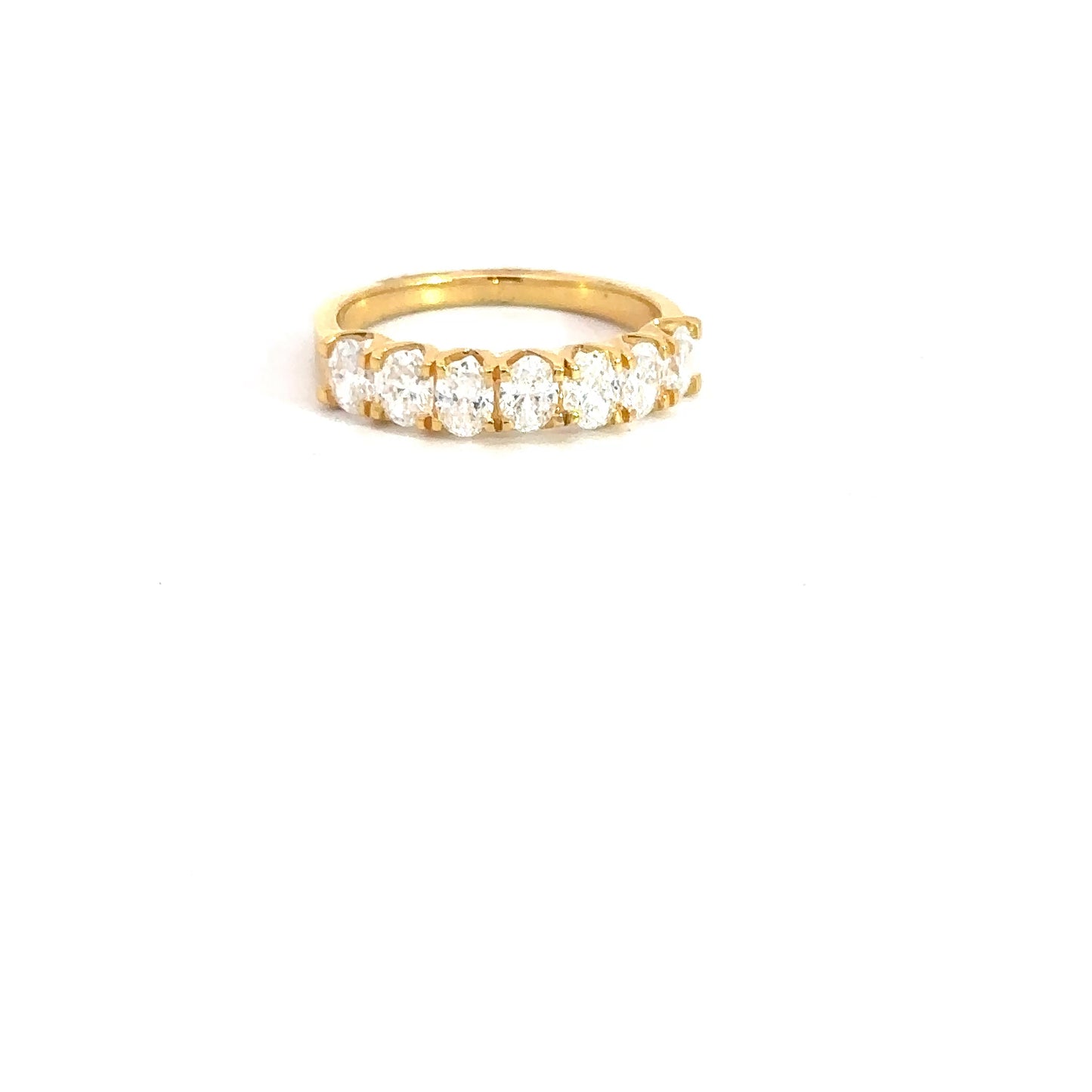 Lady's 14k Yellow Gold Oval Lab Grown Diamond Band 1.06cttw