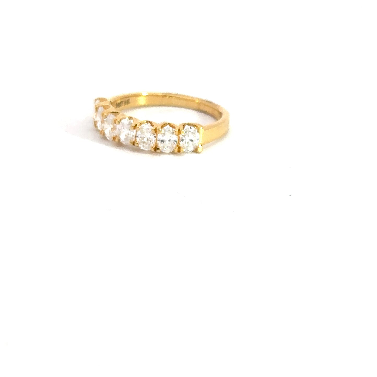 Lady's 14k Yellow Gold Oval Lab Grown Diamond Band 1.06cttw