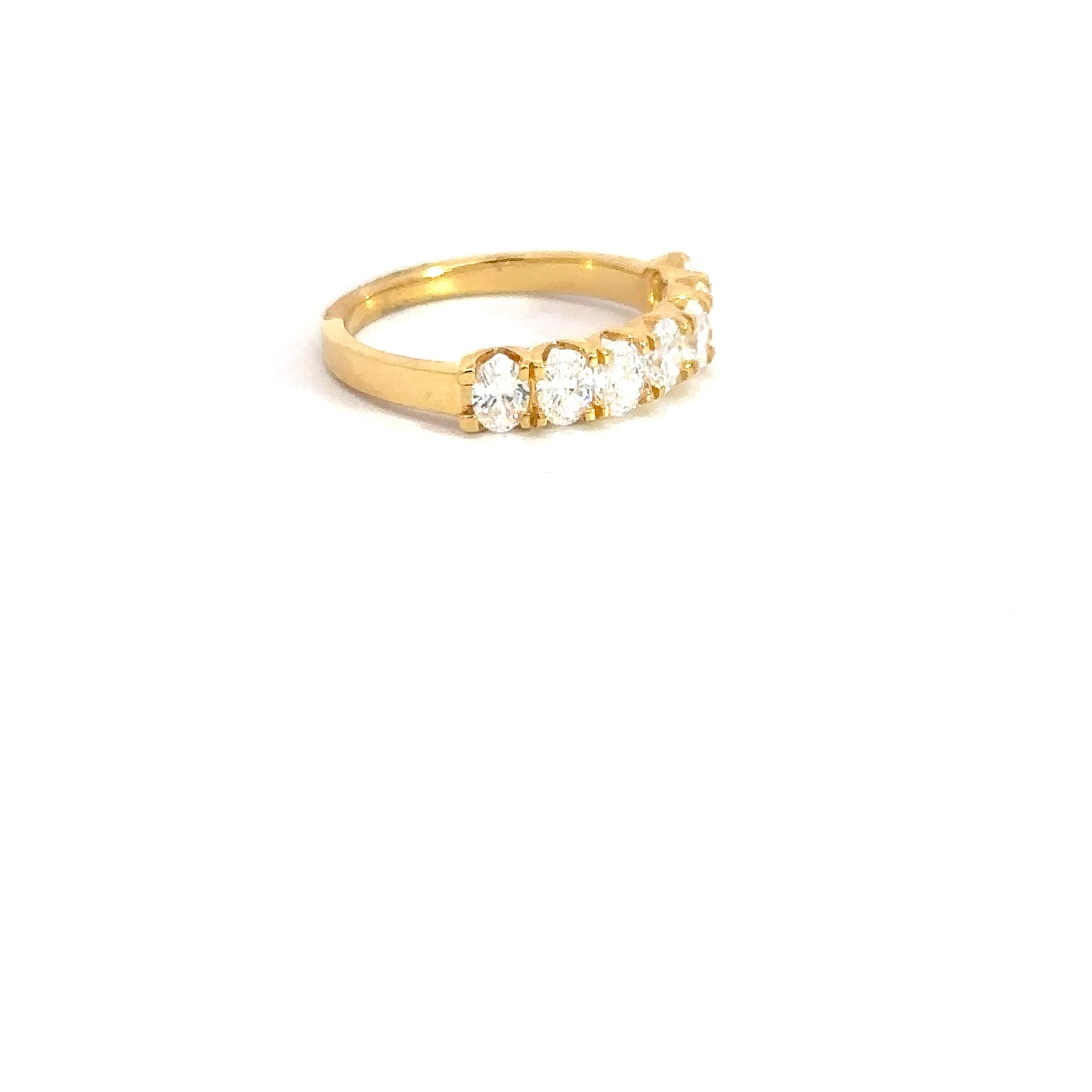 Lady's 14k Yellow Gold Oval Lab Grown Diamond Band 1.06cttw