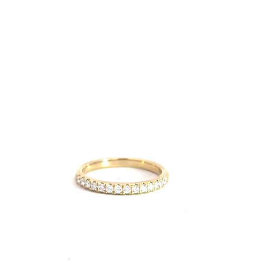 14k Yellow Gold 14 Round Brilliant Diamond Band .28cttw
