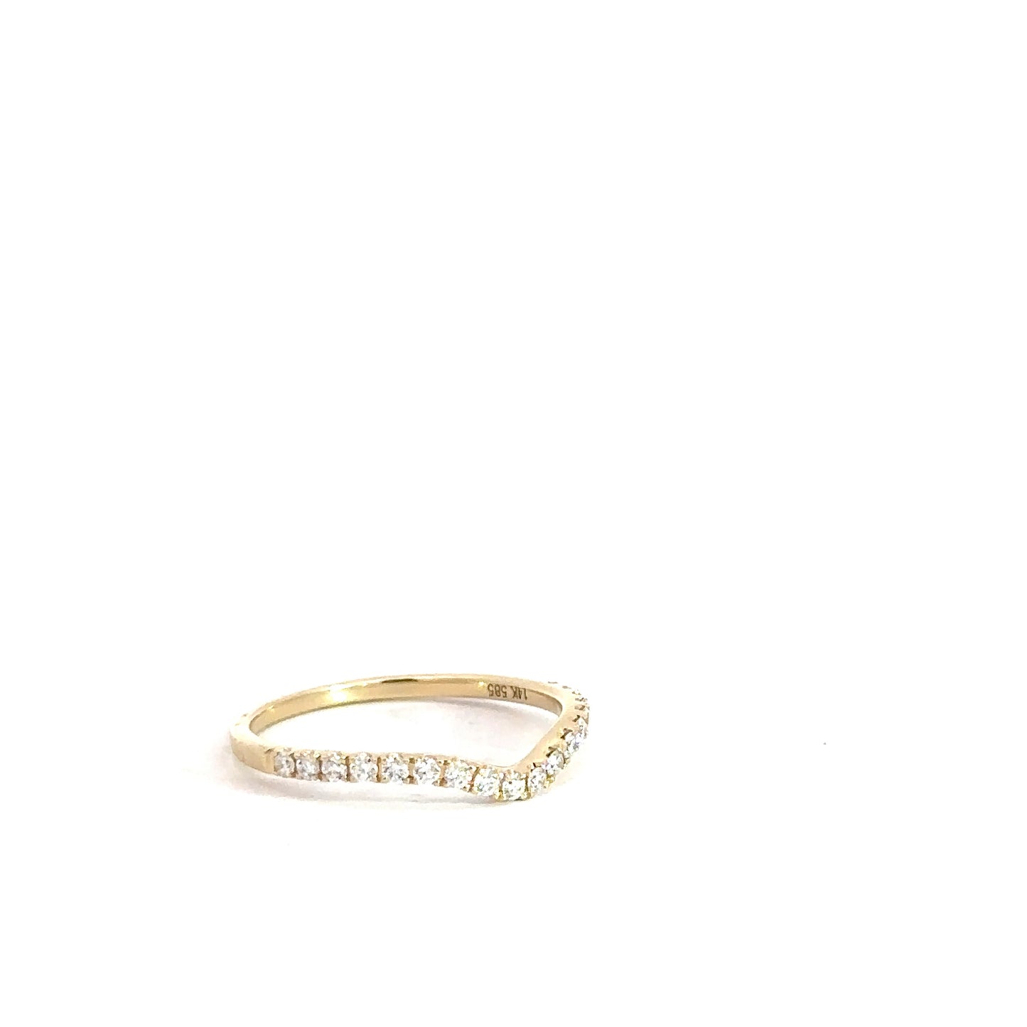 14k Yellow Gold Diamond Contour Band .23cttw