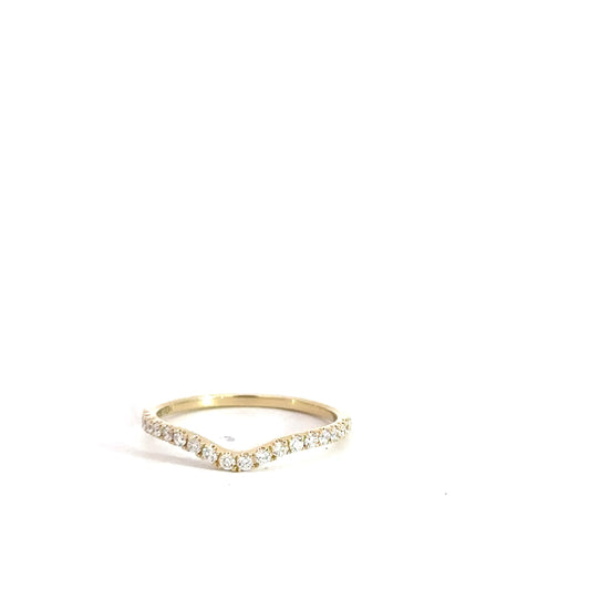 14k Yellow Gold Diamond Contour Band .23cttw