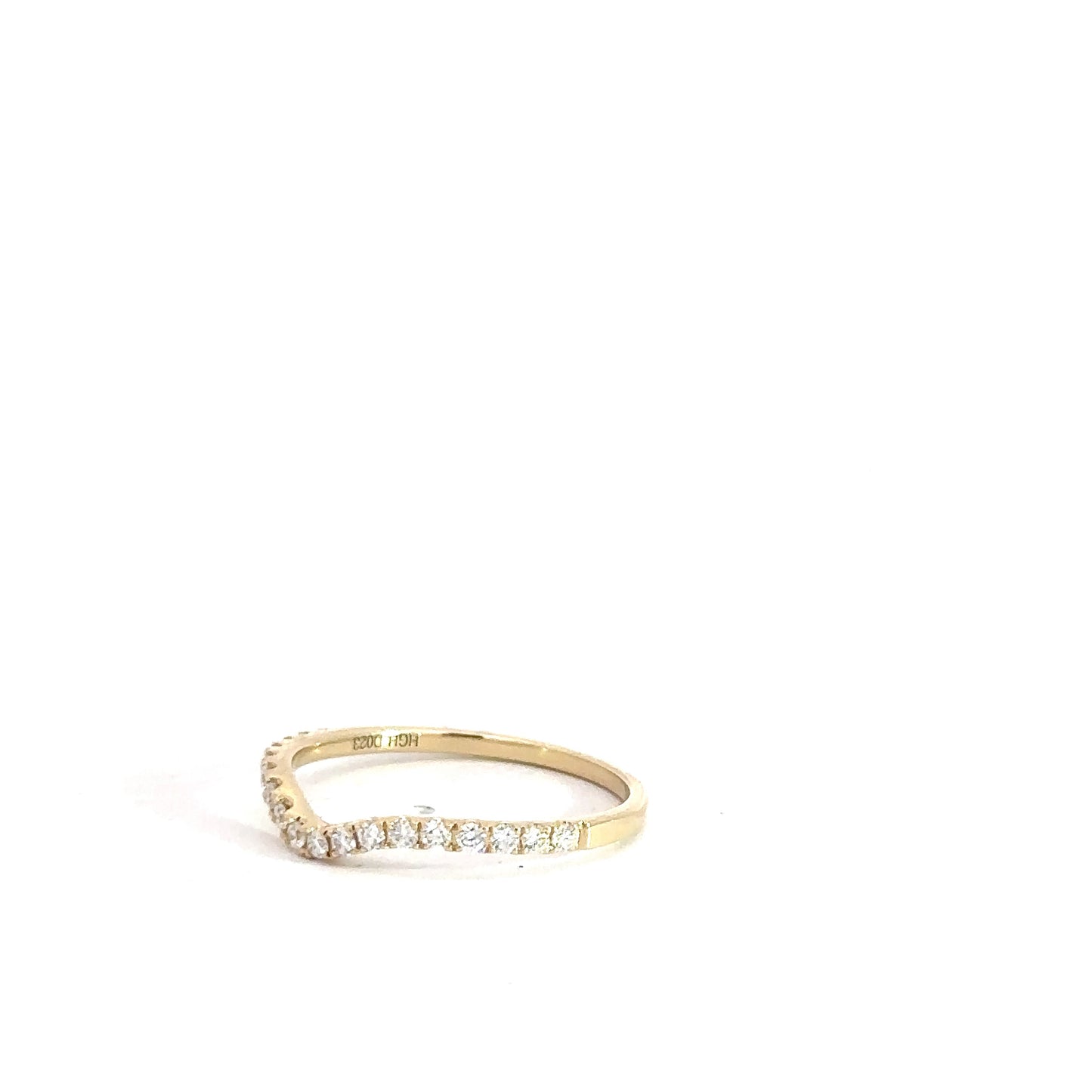 14k Yellow Gold Diamond Contour Band .23cttw