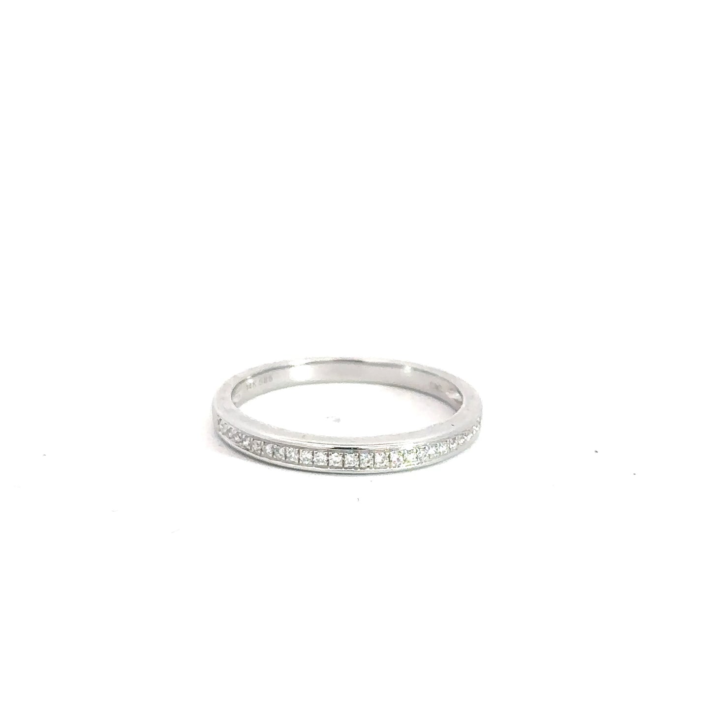 14k White Gold Diamond Band .20cttw