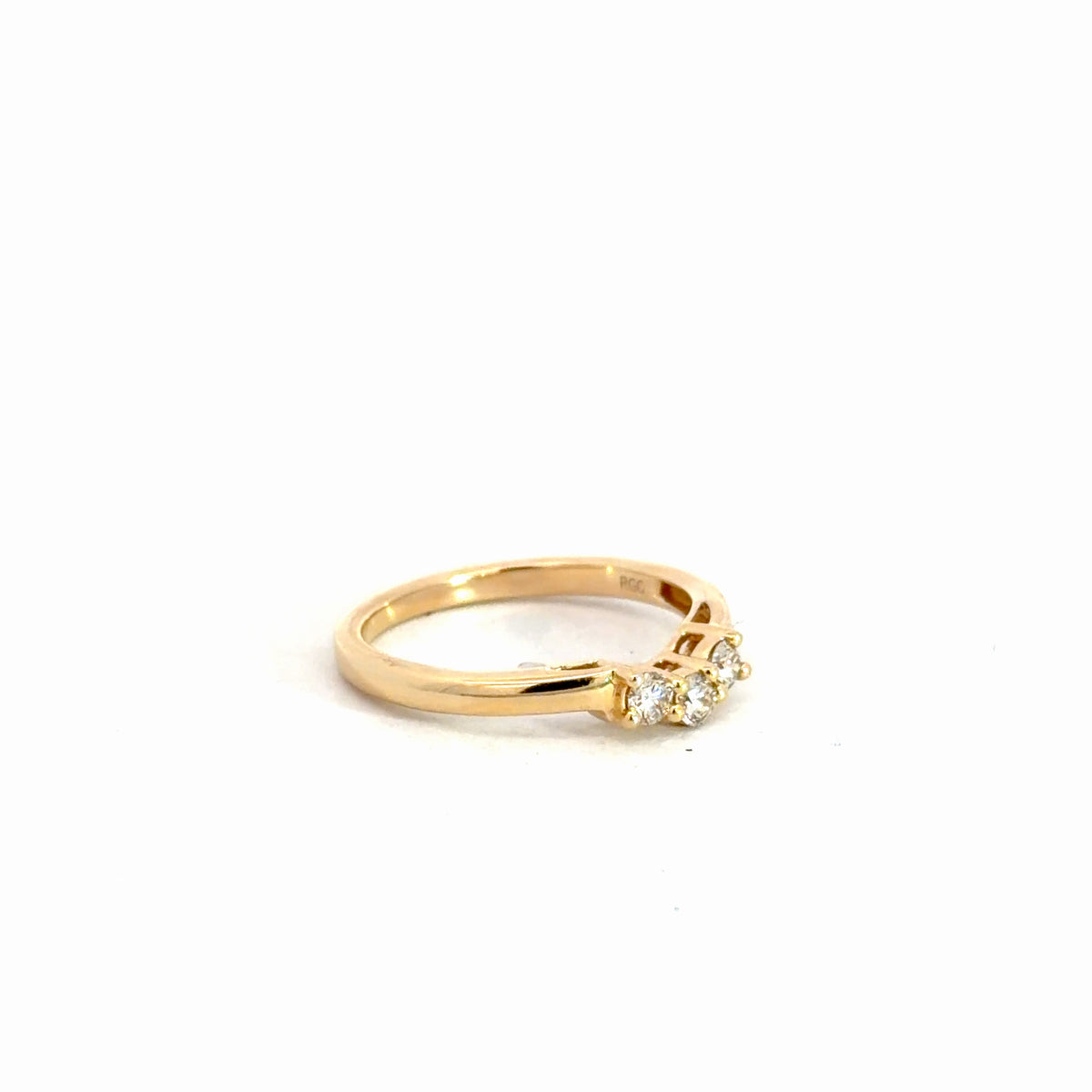 14k Yellow Gold Diamond Contour Band 1/4cttw