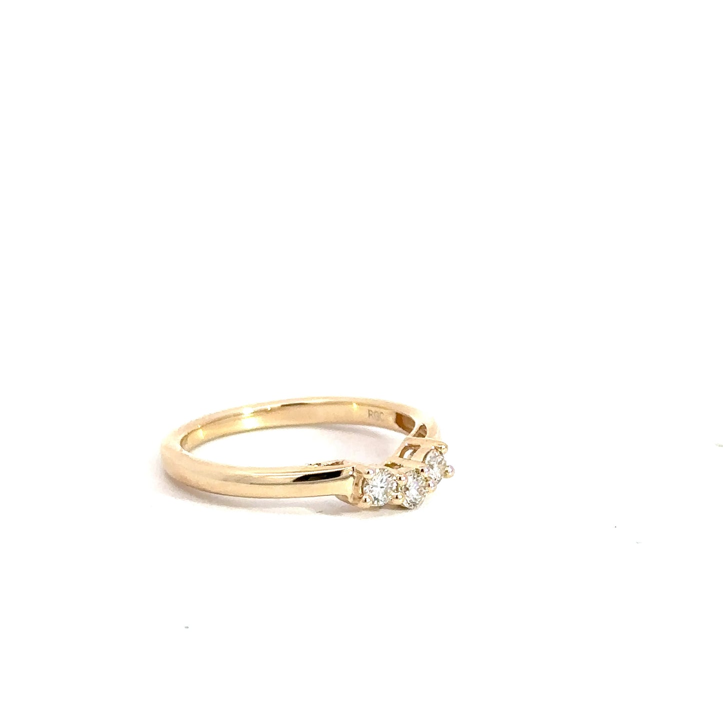 14k Yellow Gold Diamond Contour Band