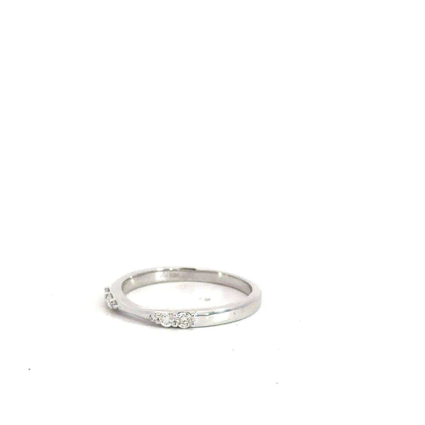 Lady's 14k White Gold Diamond Ring Guard .15cttw