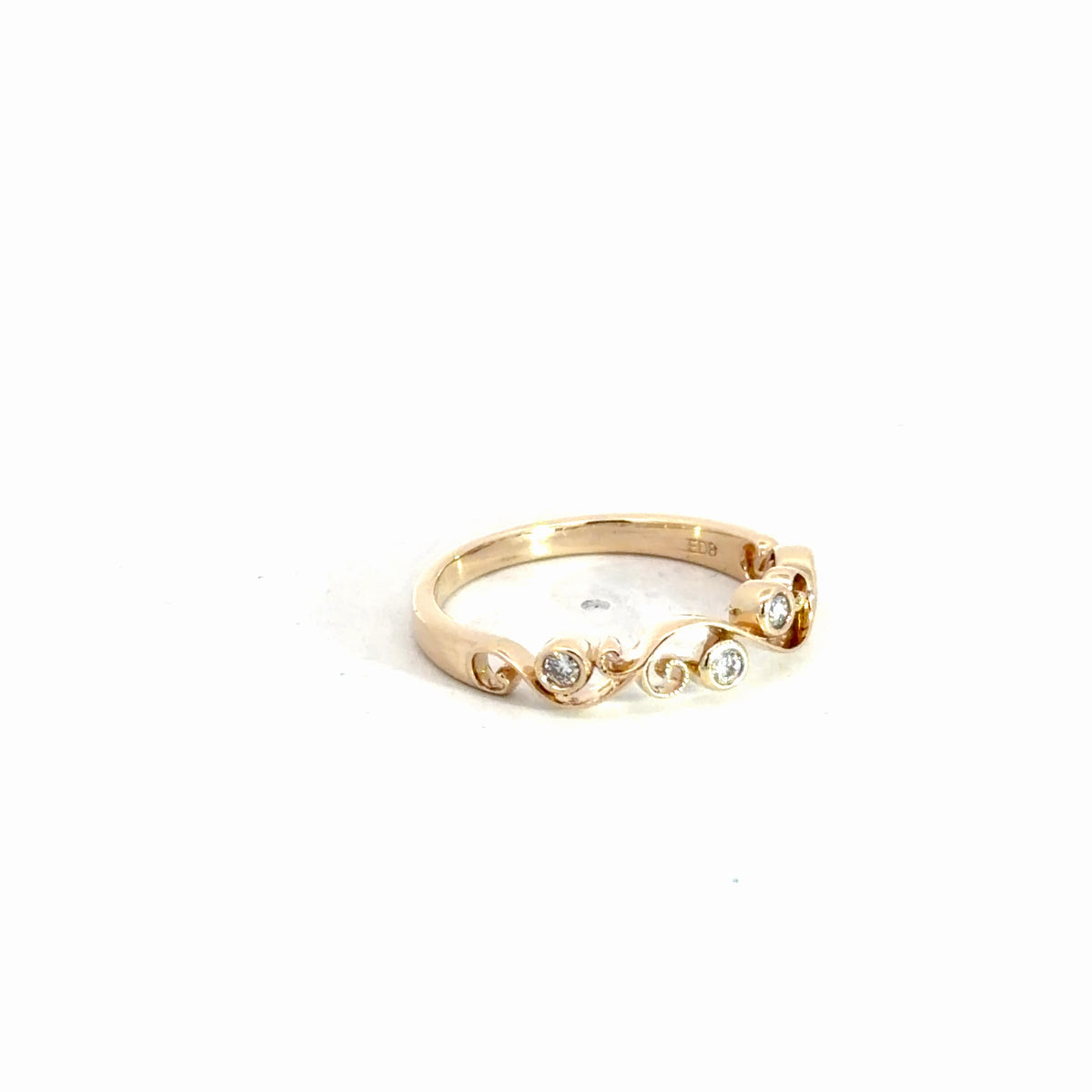 14k Yellow Gold Diamond Fashion Ring .12cttw