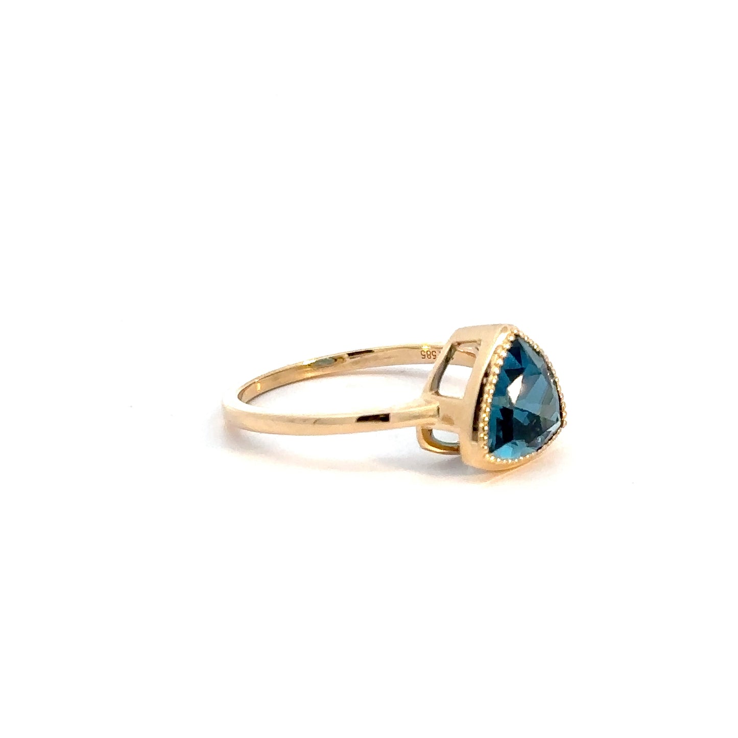 14k Yellow Gold London Blue Topaz Ring
