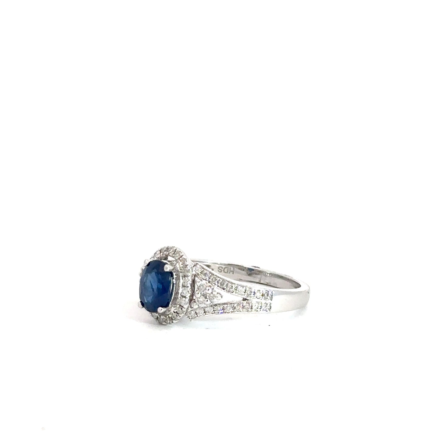 14k White Gold Sapphire & Diamond Ring