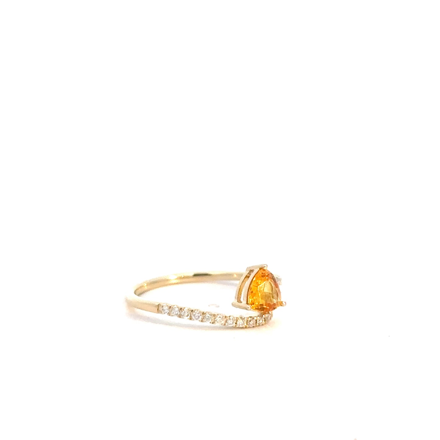 14k Yellow Gold Freeform Gold Sapphire & Diamond Ring