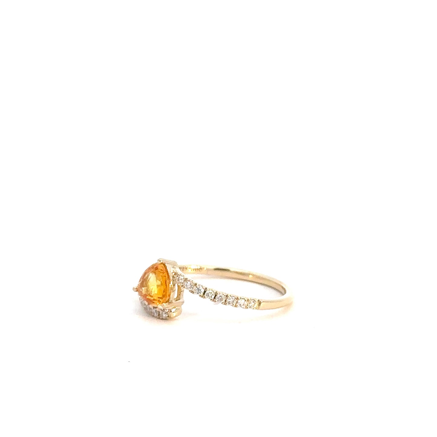14k Yellow Gold Freeform Gold Sapphire & Diamond Ring