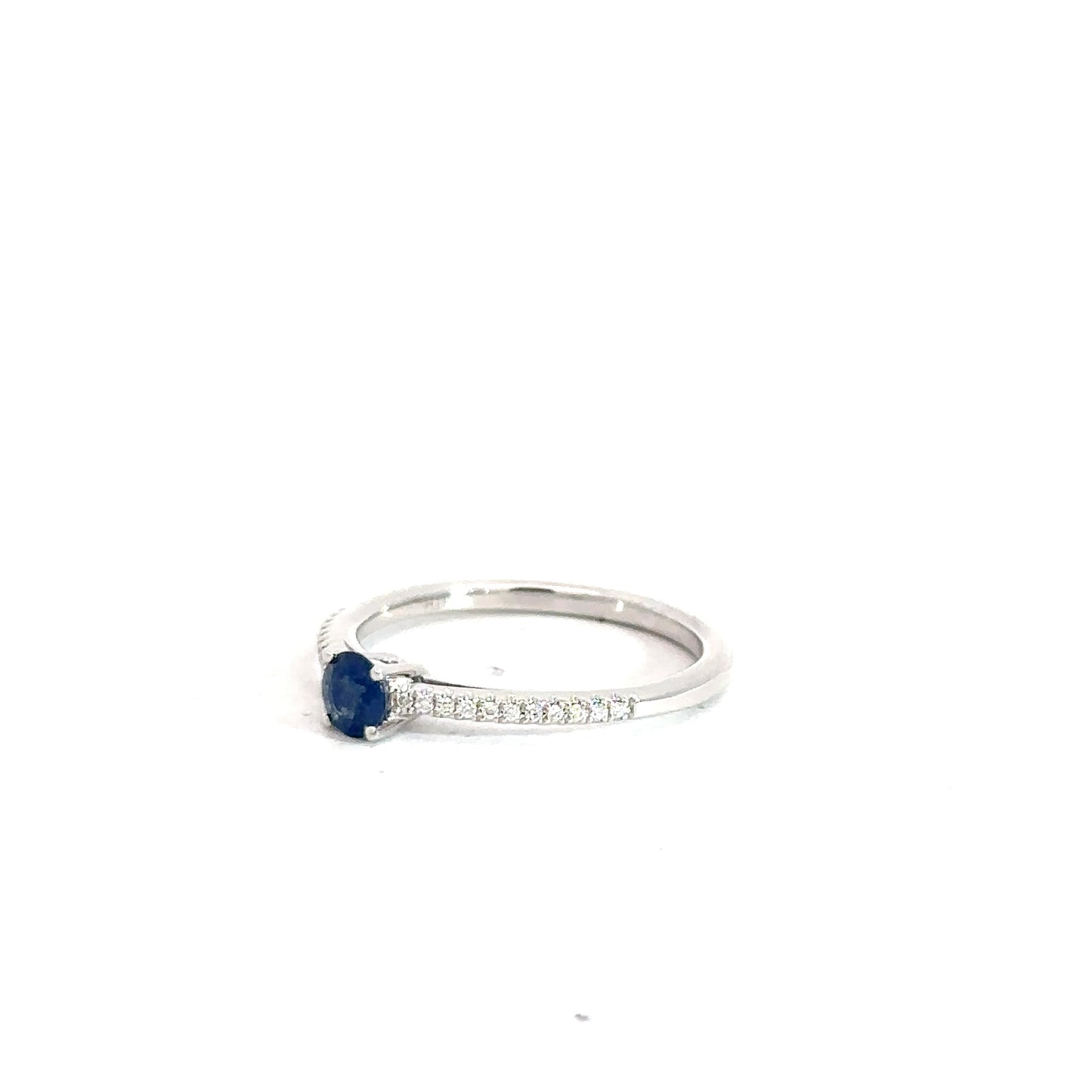 14k White Gold Sapphire & Diamond Ring