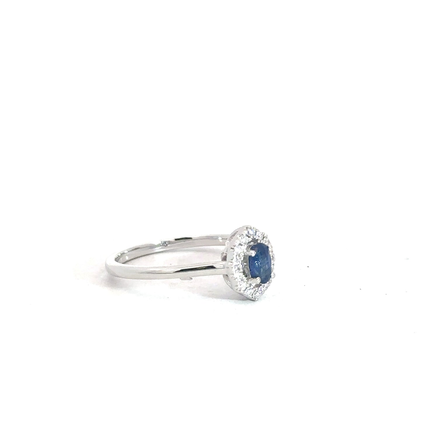 14k White Gold Sapphire & Diamond Ring