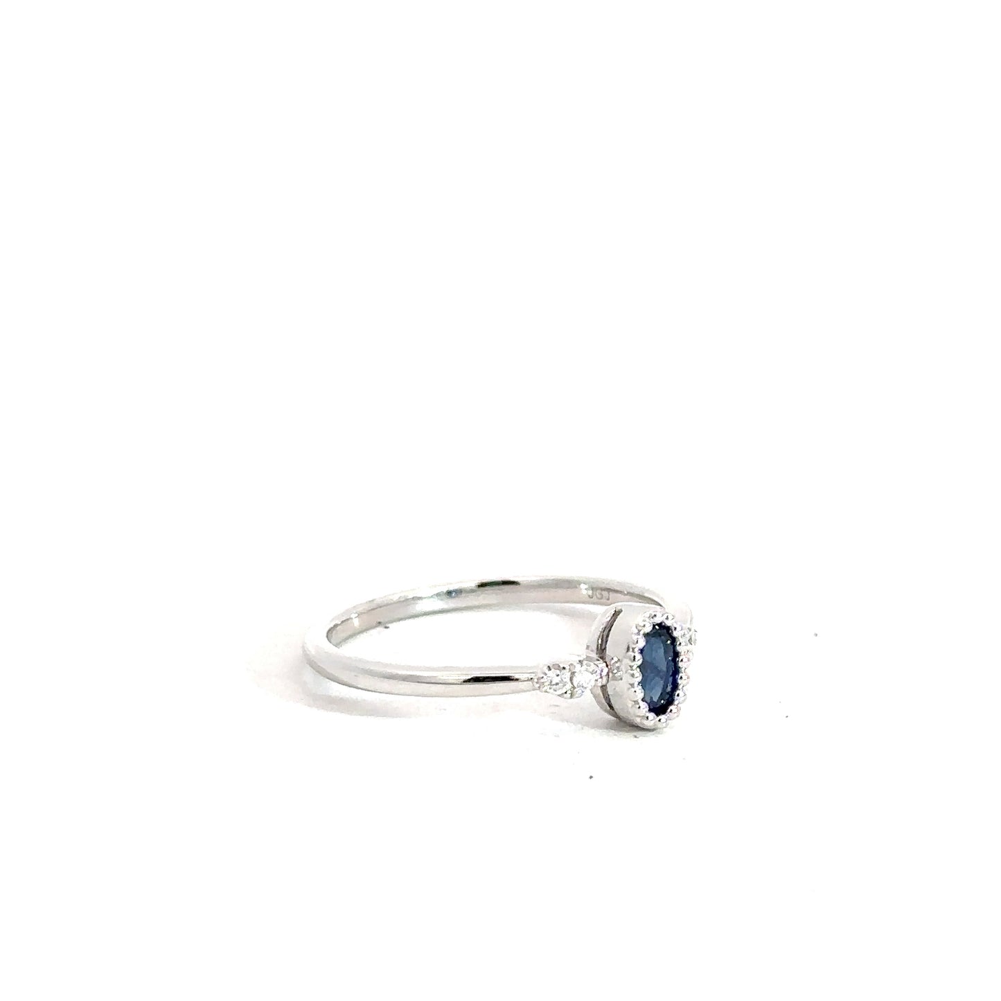 Lady's 14k White Gold Sapphire & Diamond Ring