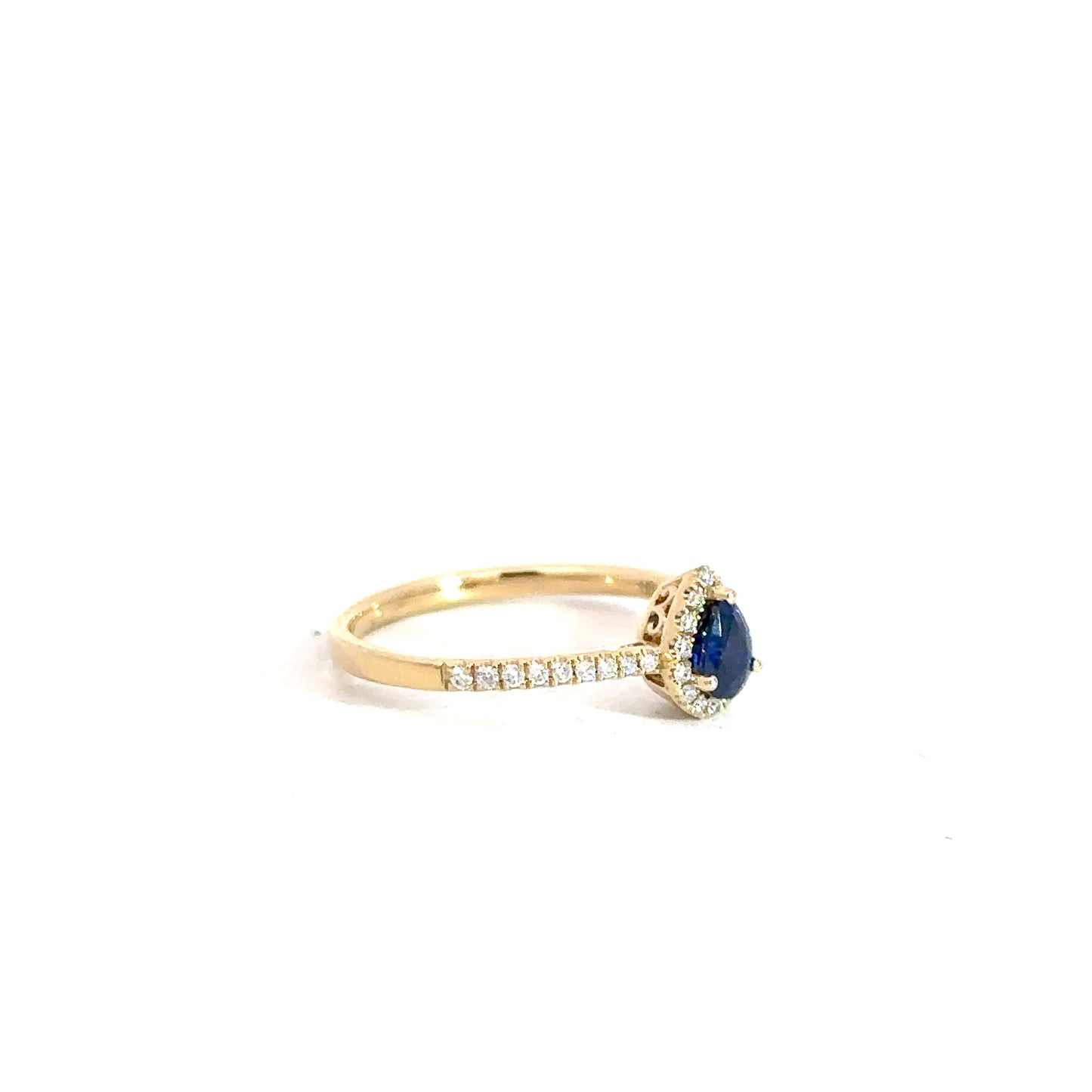 14k Yellow Gold Sapphire & Diamond Ring