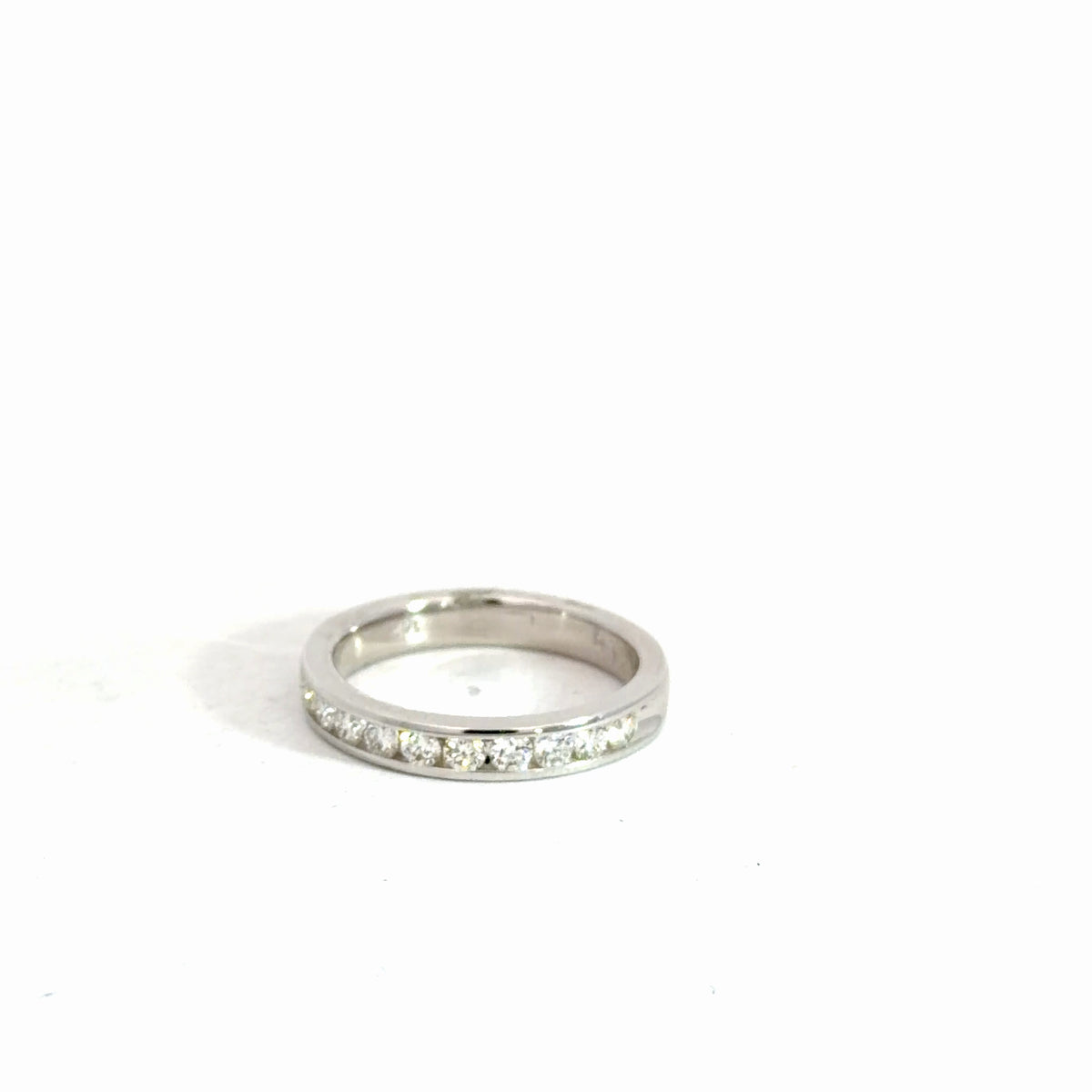 14k White Gold Channel Diamond Band .49cttw