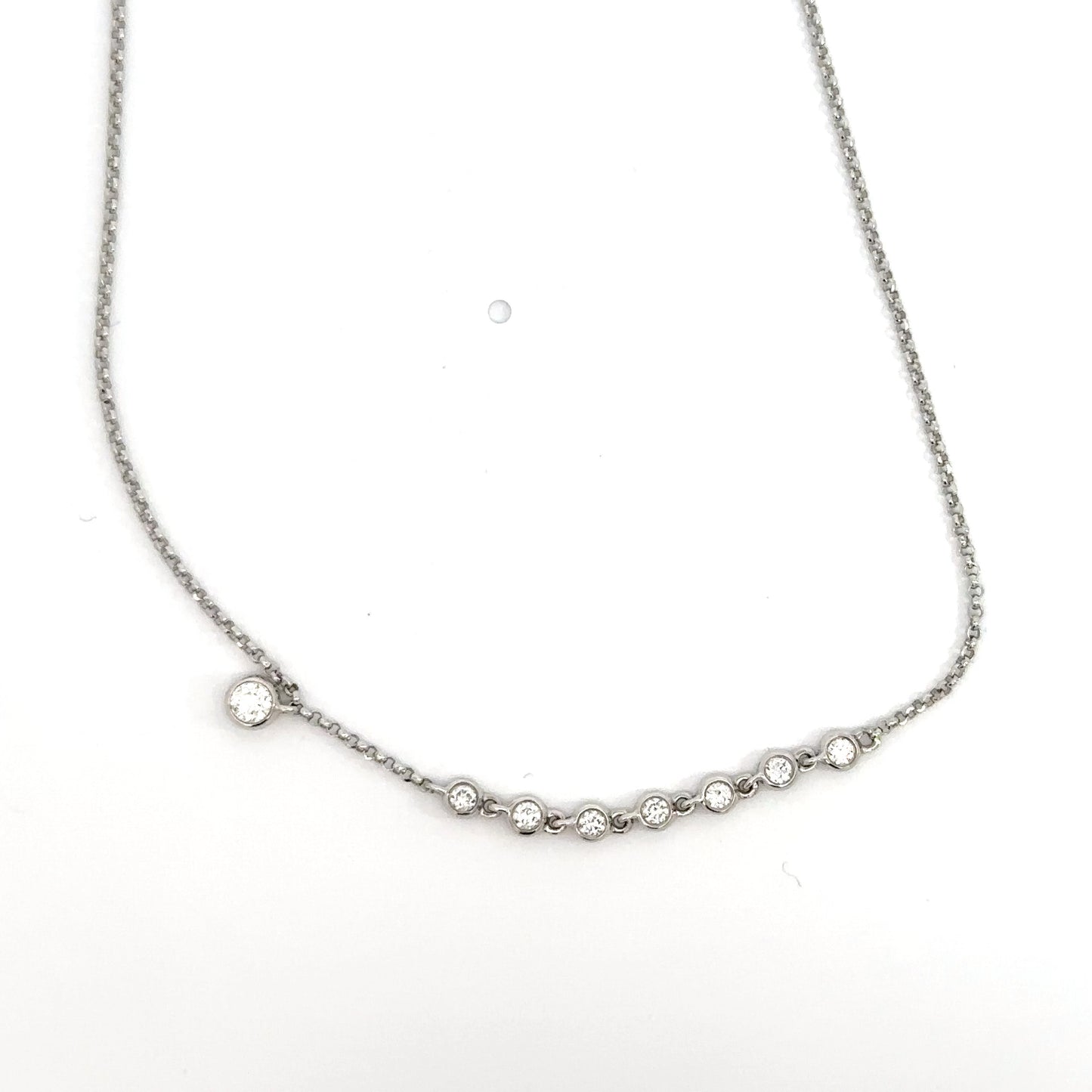 White Gold 8 Diamond Necklace .20cttw