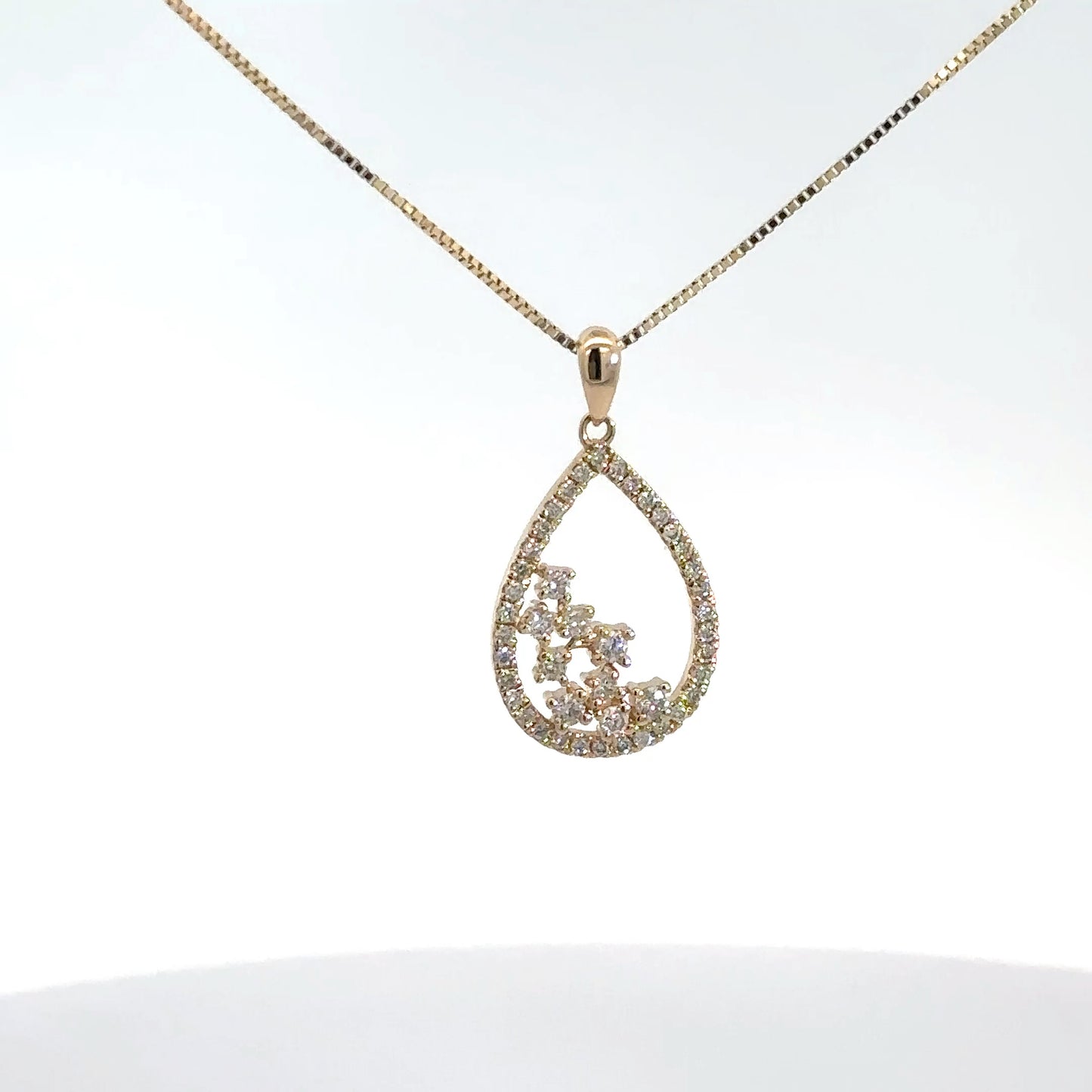 14k Yellow Gold Diamond Scatter Pendant .31cttw