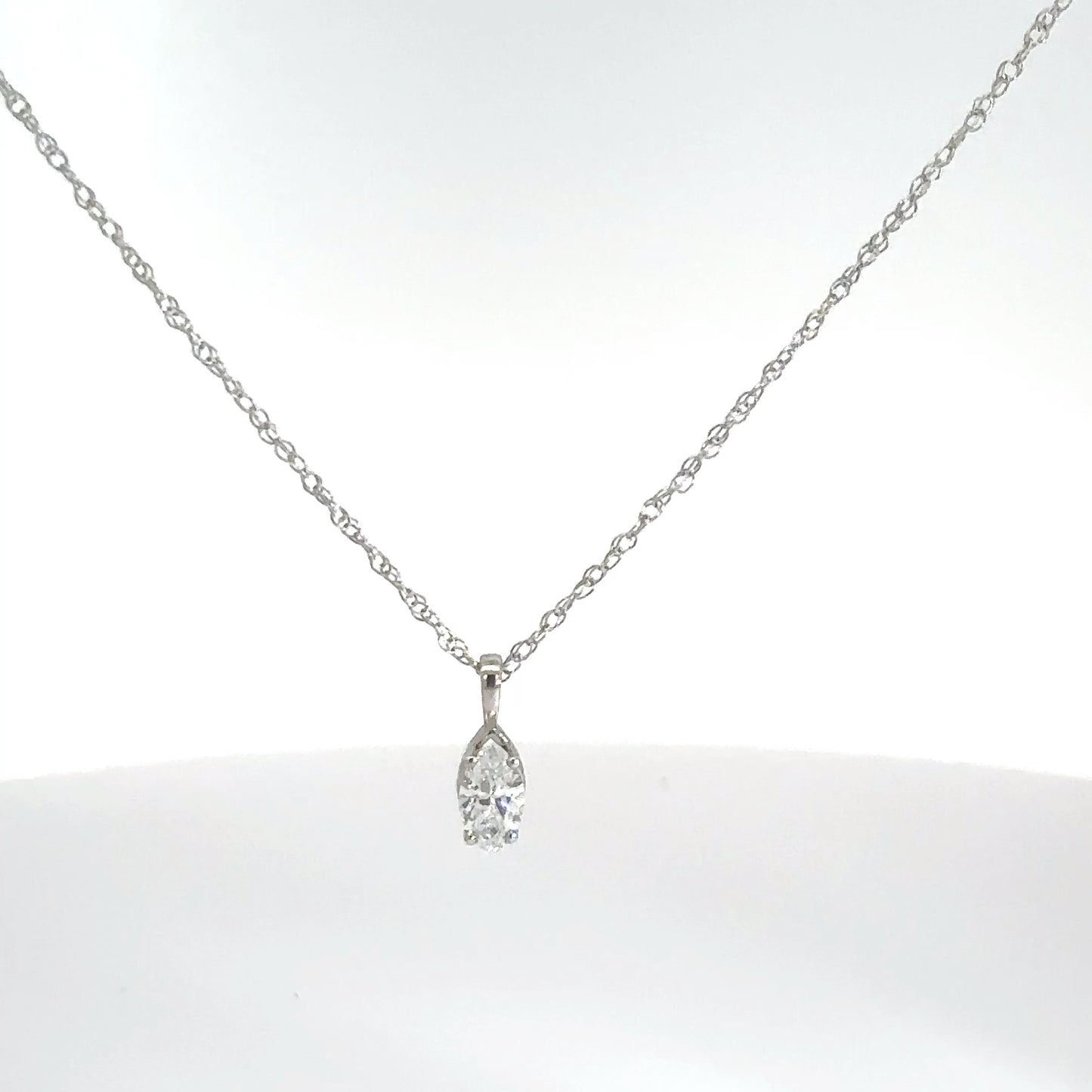 14k White Gold Marquise Solitaire .50cttw