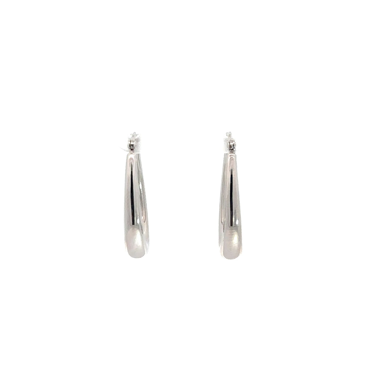 14k White Gold U Shape Hoop