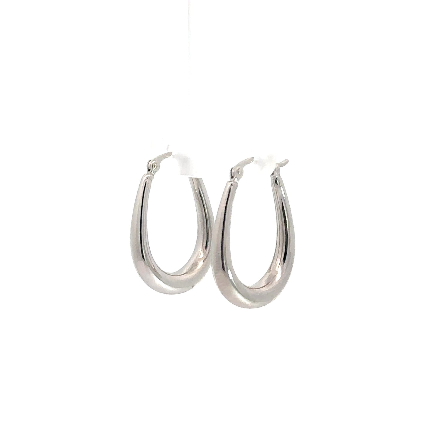 14k White Gold U Shape Hoop