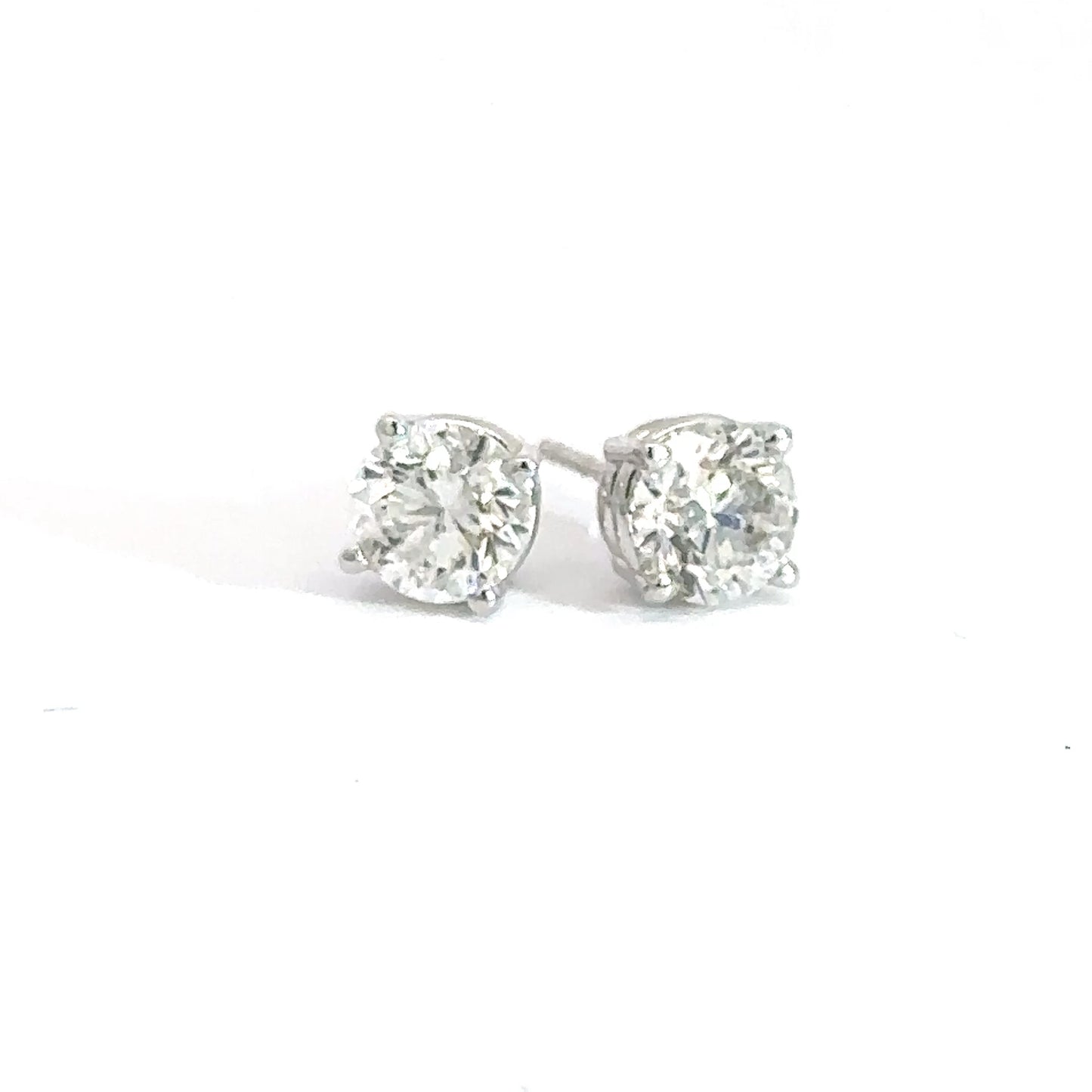14k White Gold 1.41cttw Diamond Solitaire Earrings