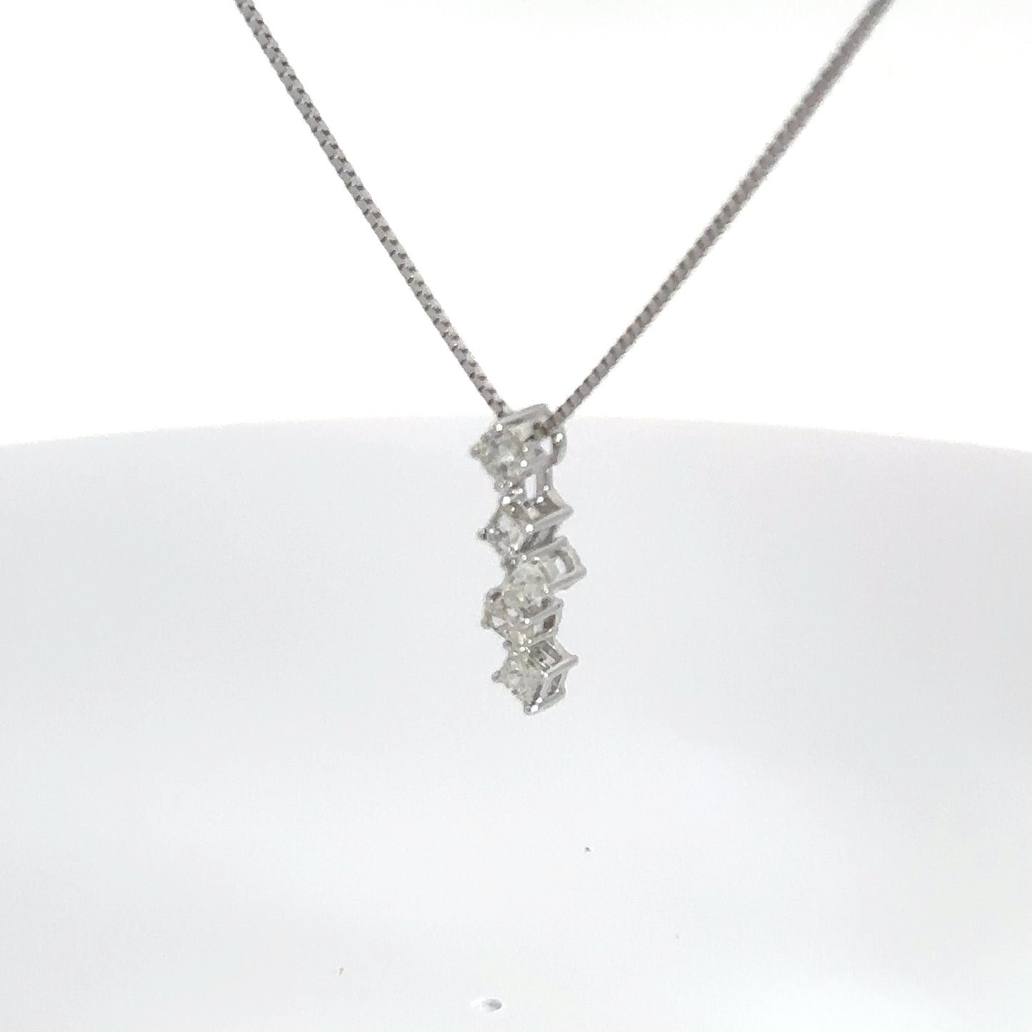 14k White Gold Multi-Shape Diamond Pendant .50cttw