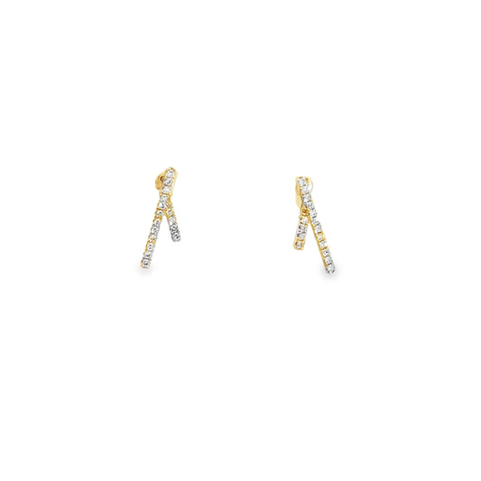 14k Yellow Gold Diamond Fashion Earrings .10cttw