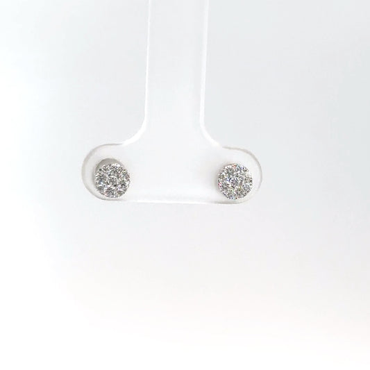 14k White Gold Diamond Cluster Earrings .25cttw