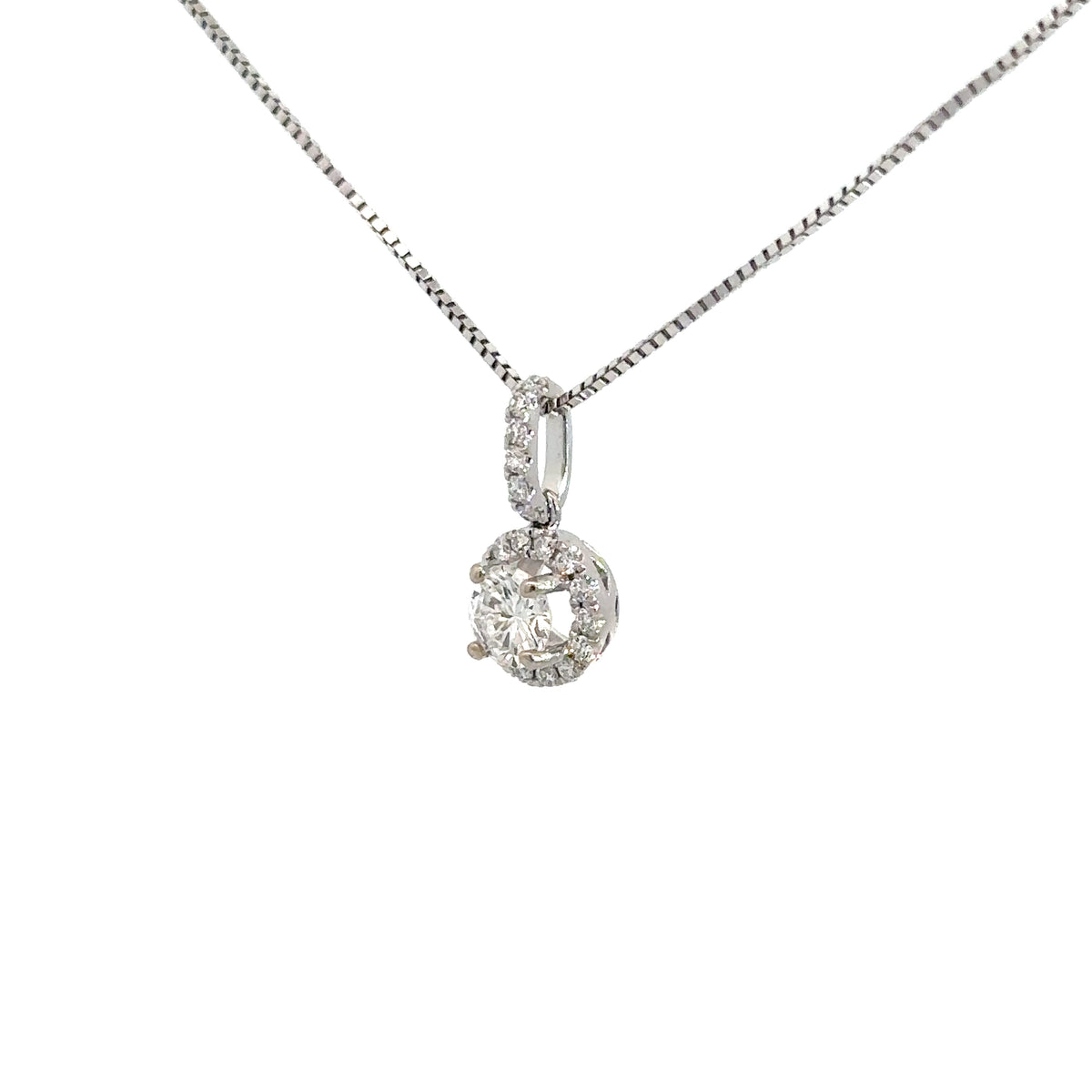 14k White Gold Diamond Pendant .68cttw