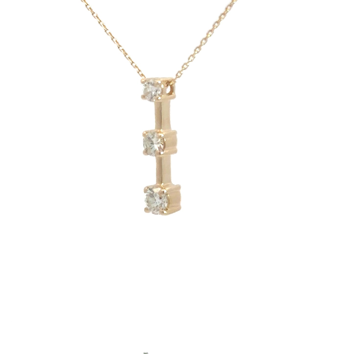 14k Yellow Gold Diamond Bar Necklace 1cttw