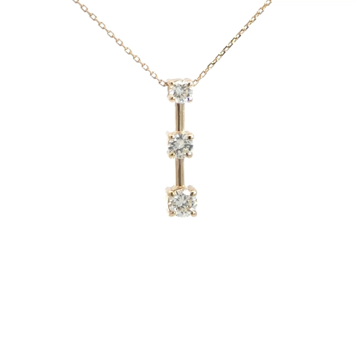 14k Yellow Gold Diamond Bar Necklace 1cttw