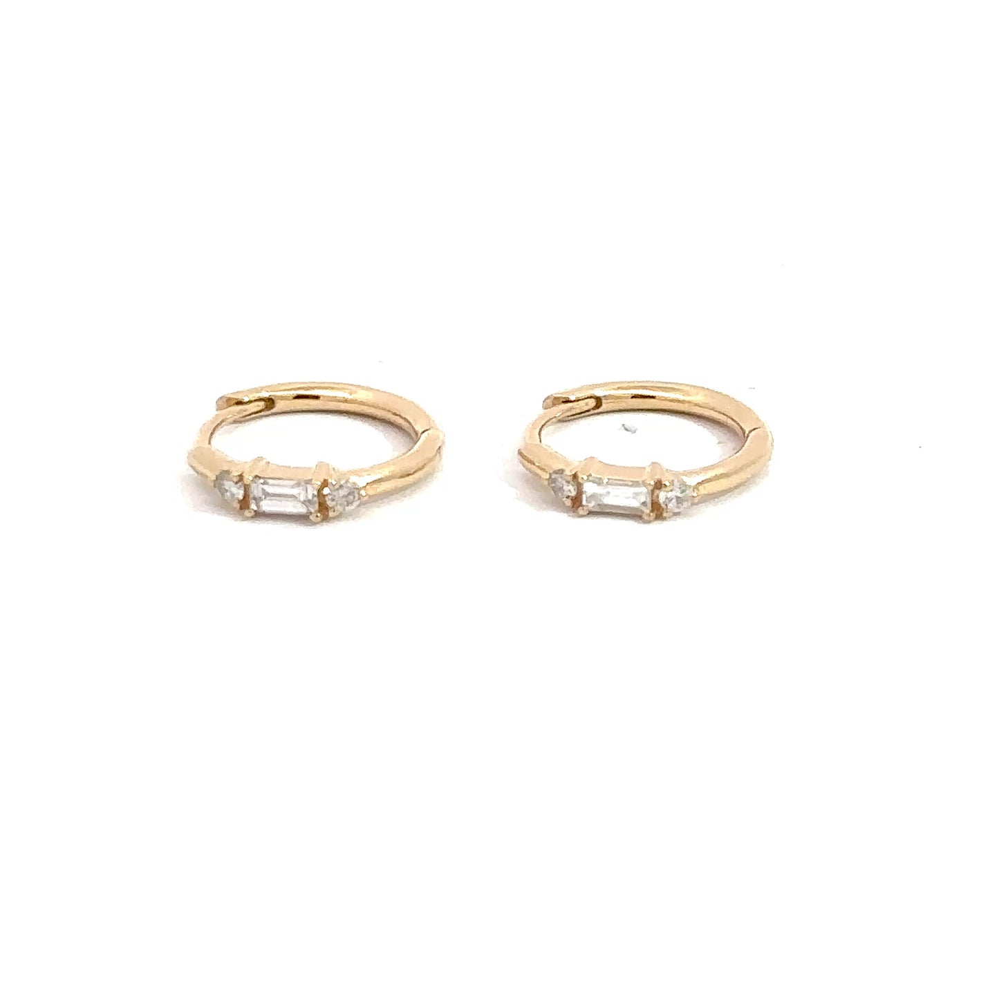 Lady's 14k Yellow Gold Diamond Hoops
