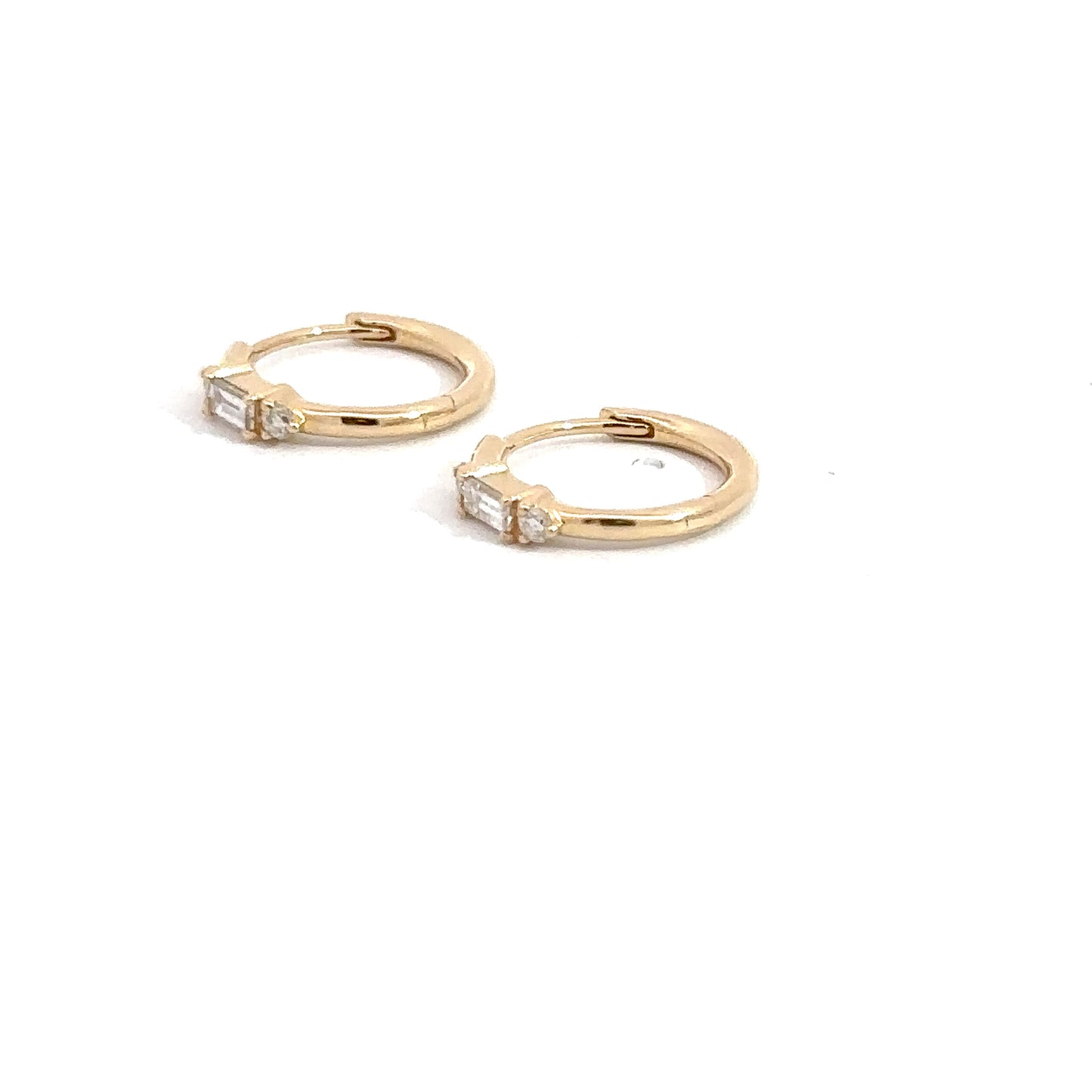 Lady's 14k Yellow Gold Diamond Hoops