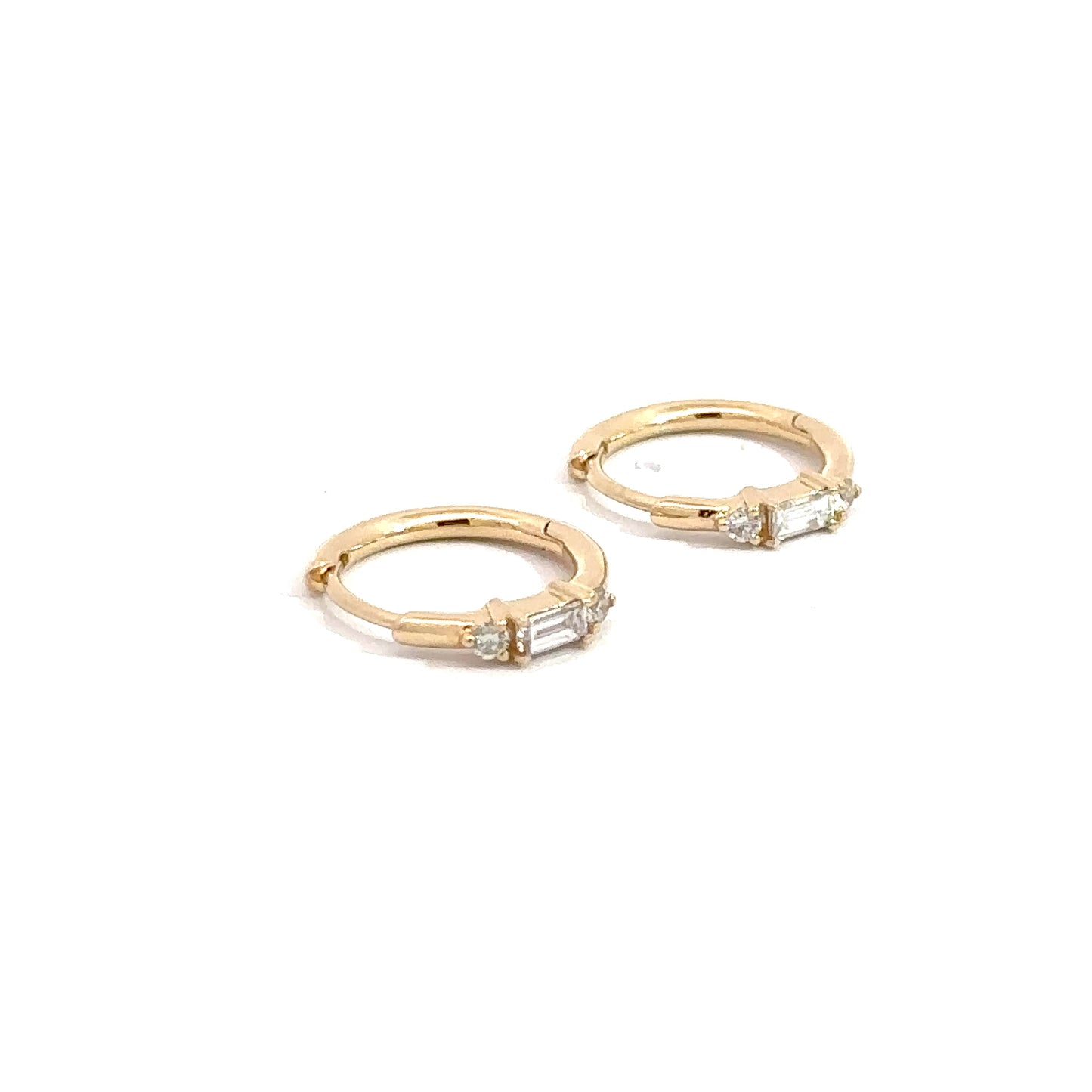 Lady's 14k Yellow Gold Diamond Hoops