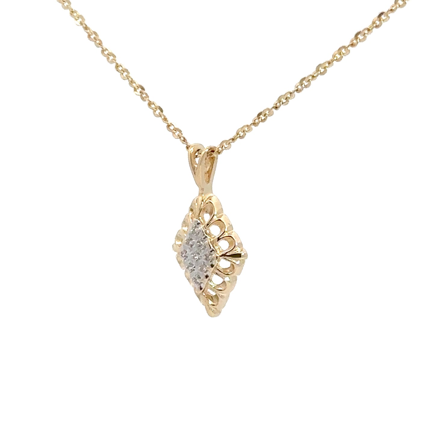 Lady's 14k Yellow Gold Diamond Pendant .20cttw