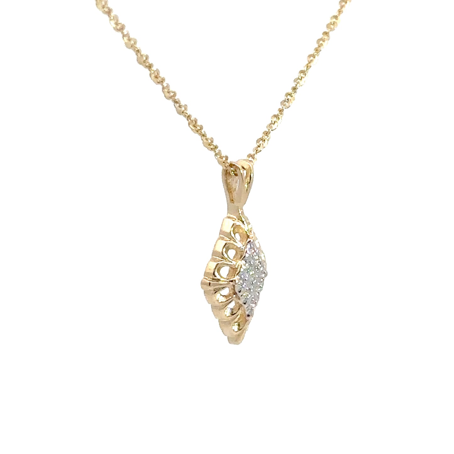 Lady's 14k Yellow Gold Diamond Pendant .20cttw