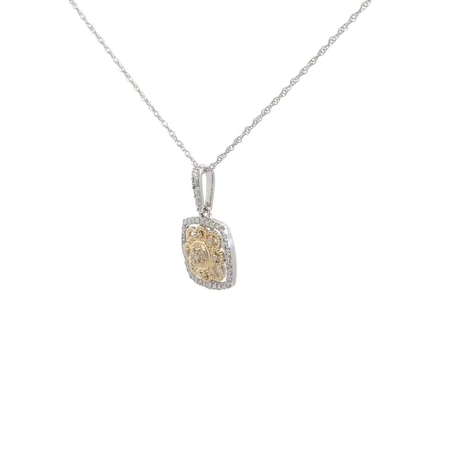 14k Two-Tones Vintage Diamond Pendant