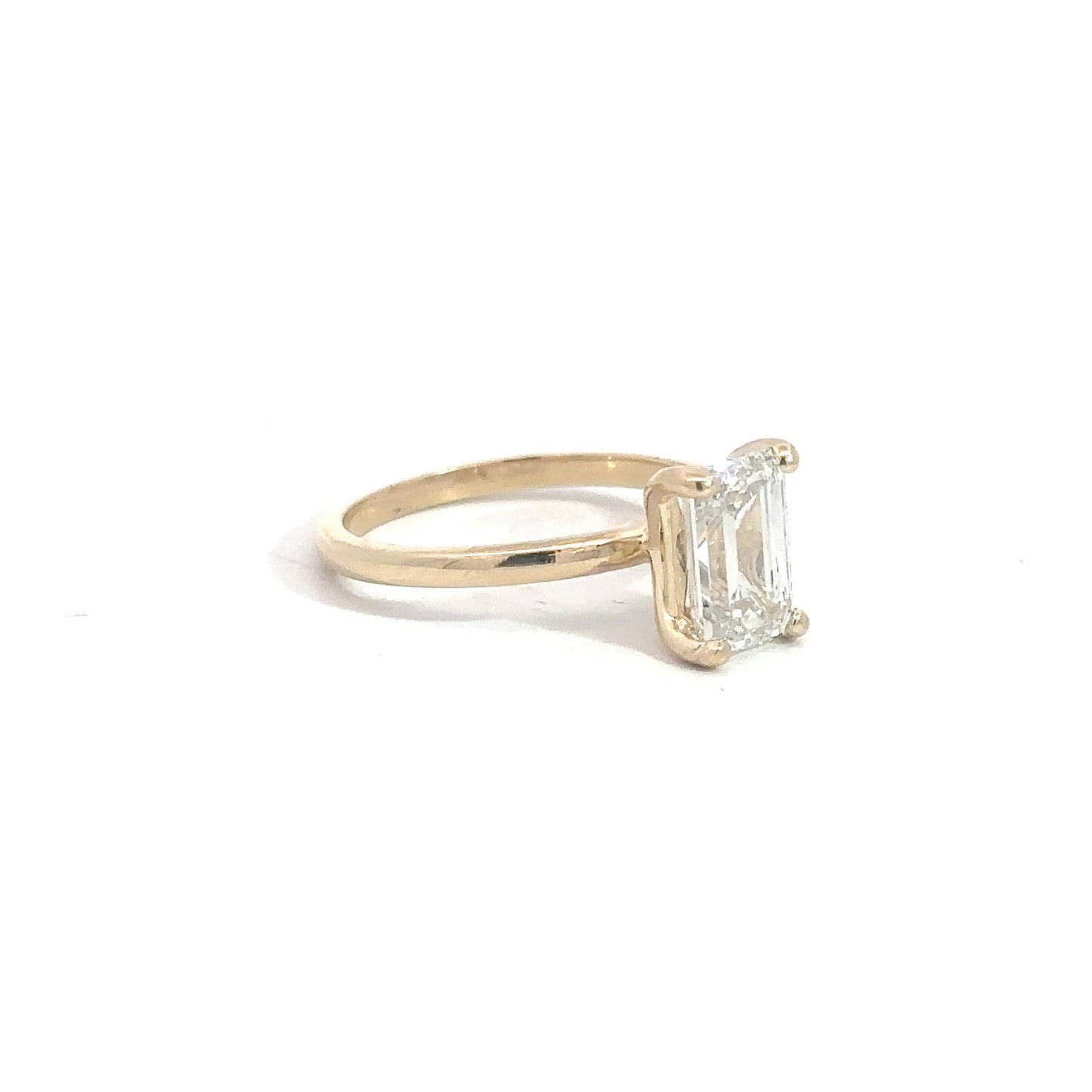 14k Lab Grown Emerald Cut Diamond Engagement Ring 2.02ct