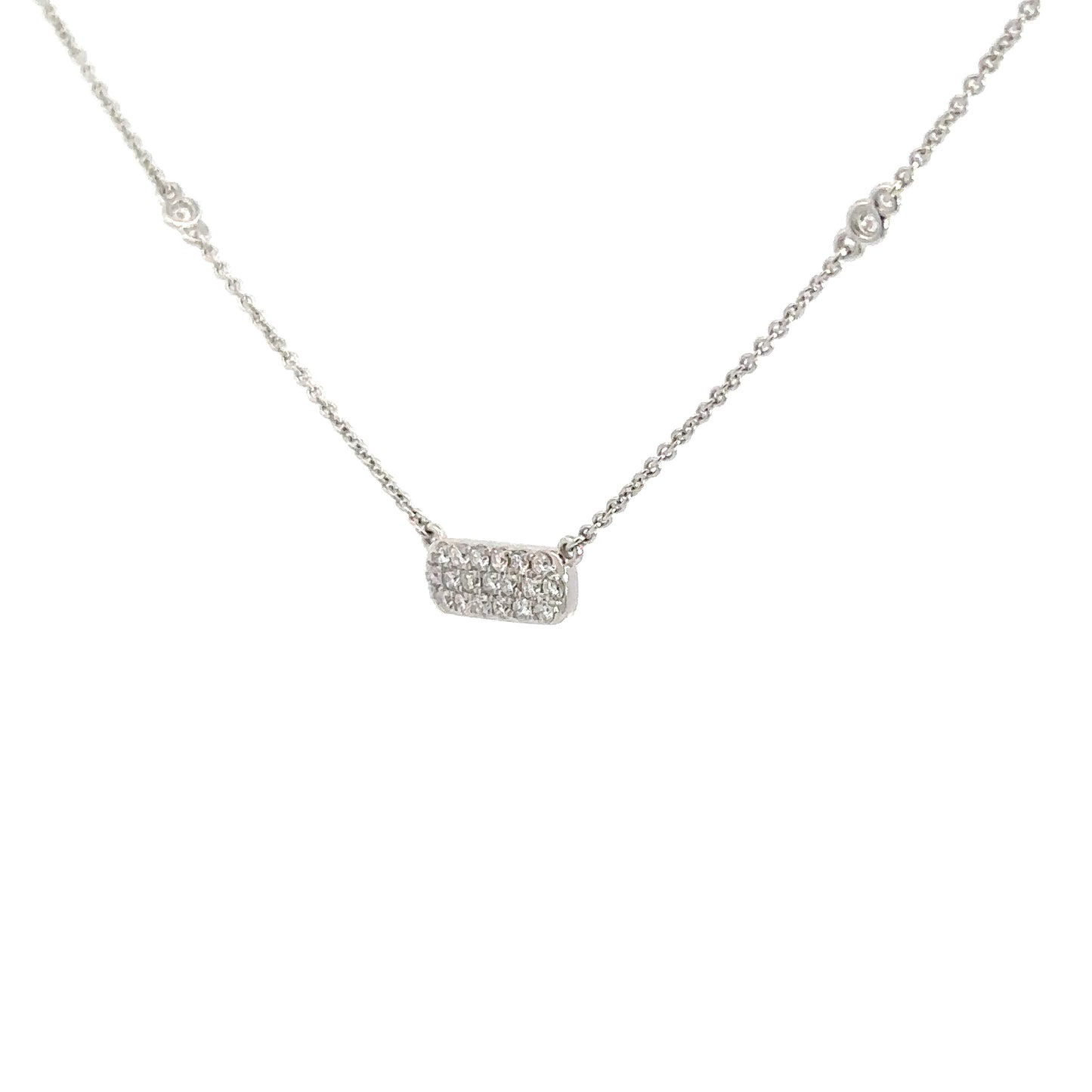 14k White Gold Diamond Bar Pendant 1/3cttw