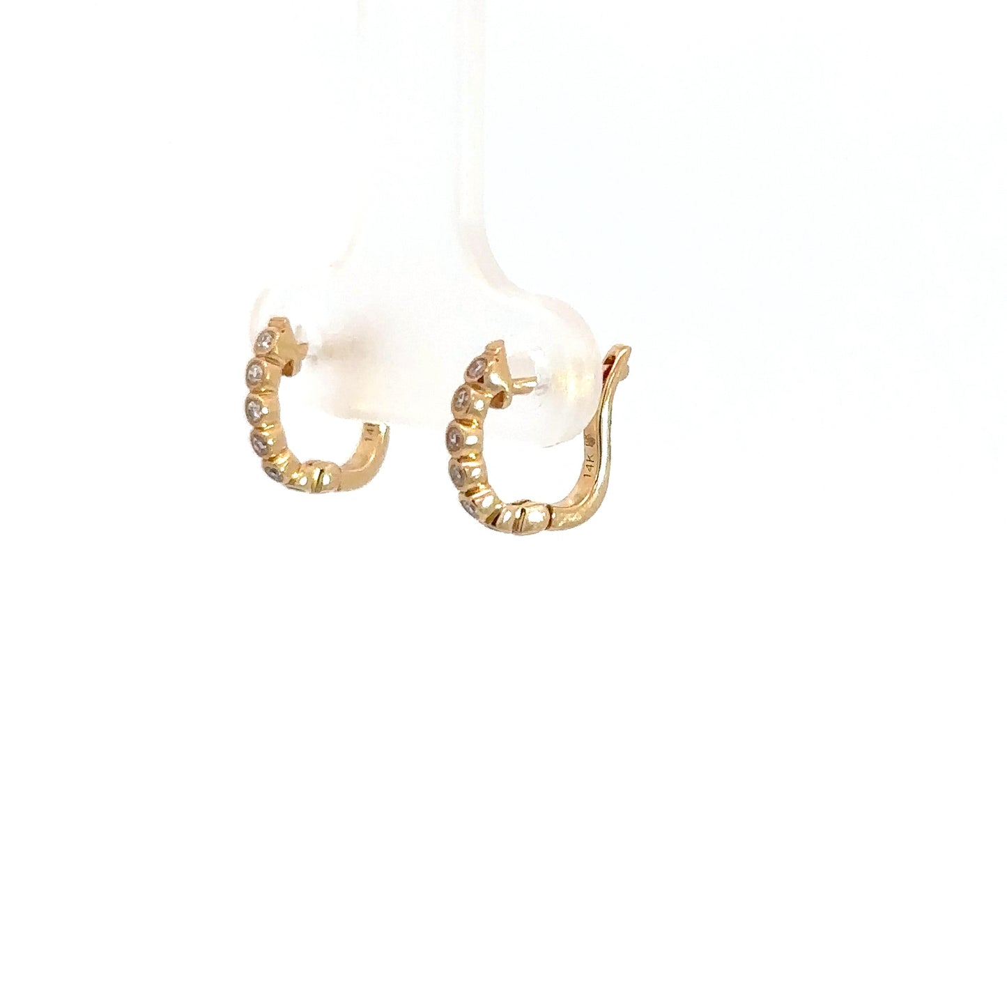 Lady's 14k Yellow Gold Diamond Huggie Earrings .09ctts