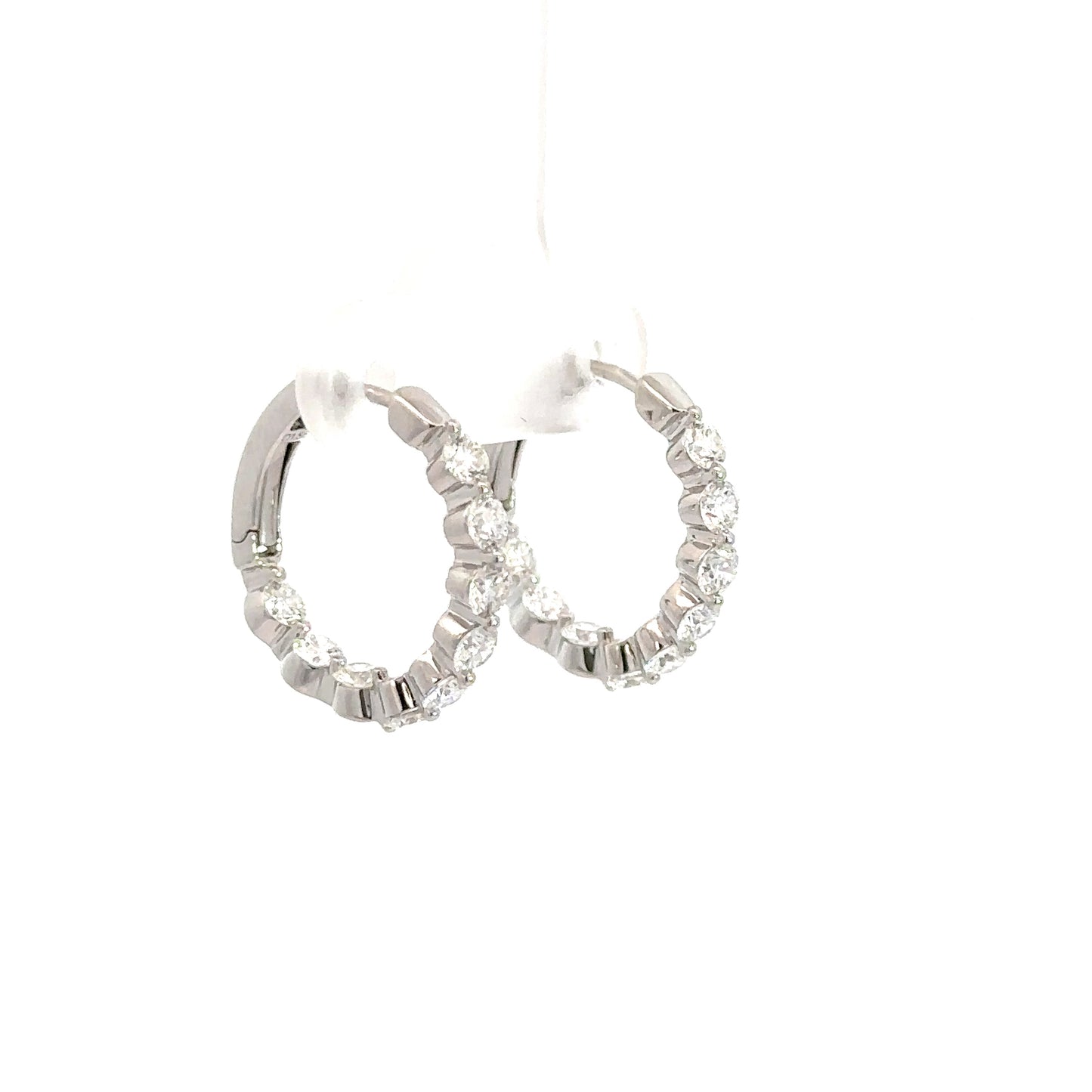 Lady's Diamond In/Out Diamond Hoop Earrings 1.56cttw