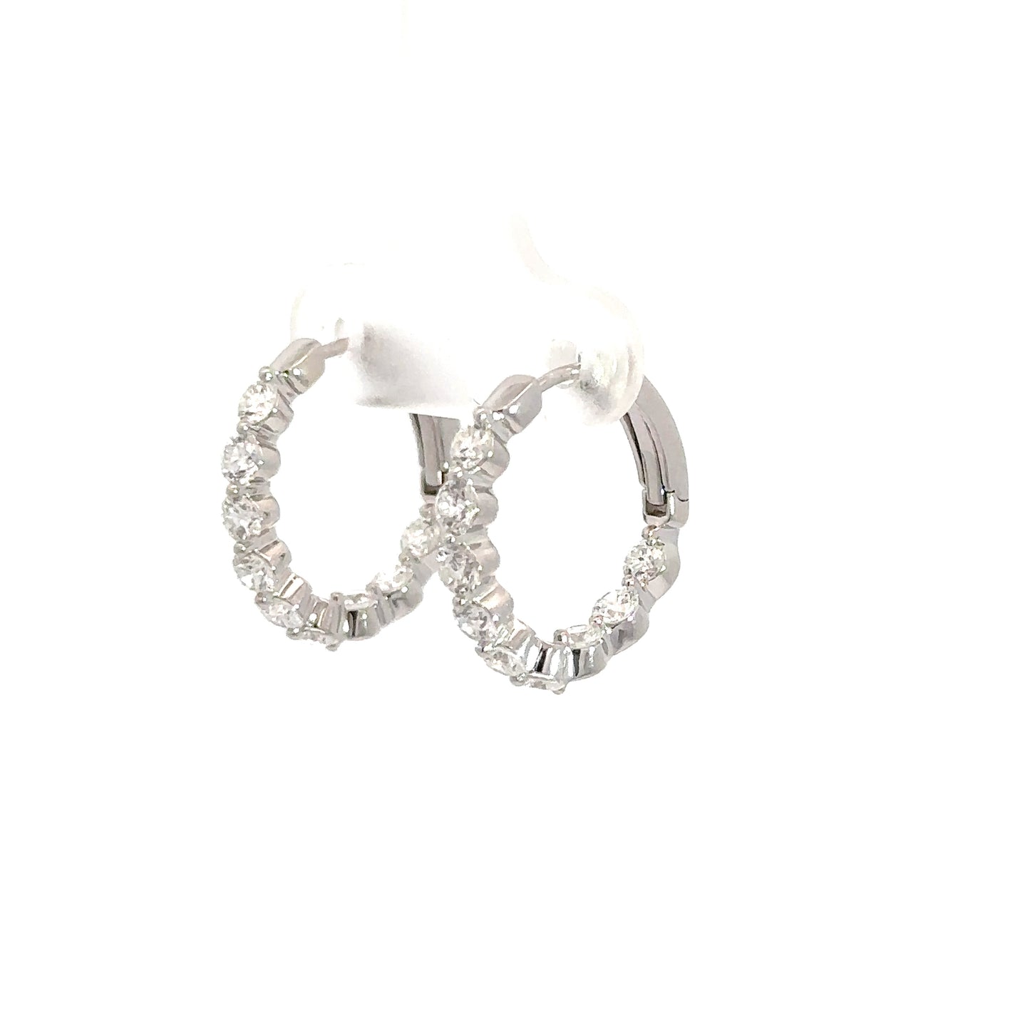Lady's Diamond In/Out Diamond Hoop Earrings 1.56cttw