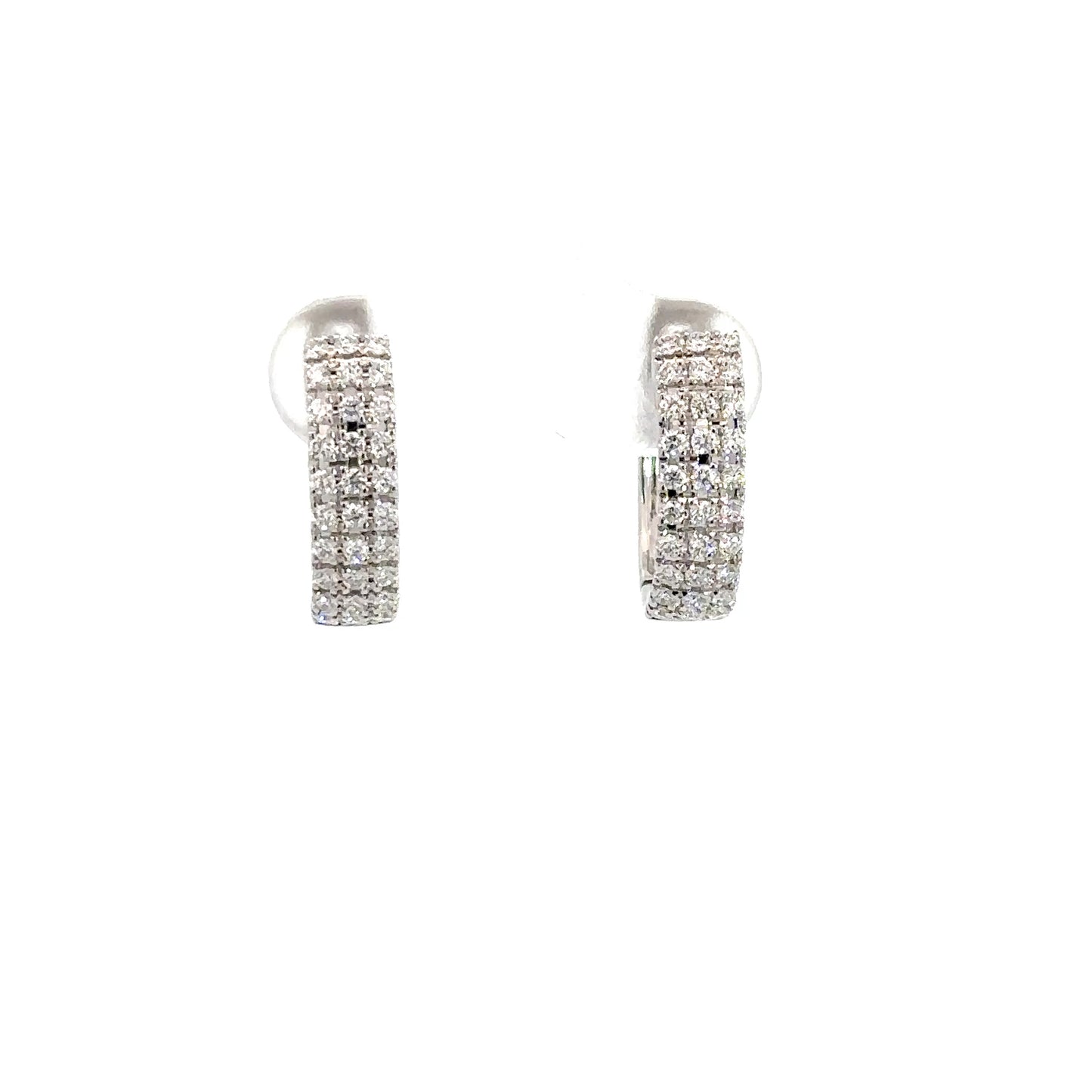 Lady's 14k White Gold Diamond Hoop Earrings .50cttw
