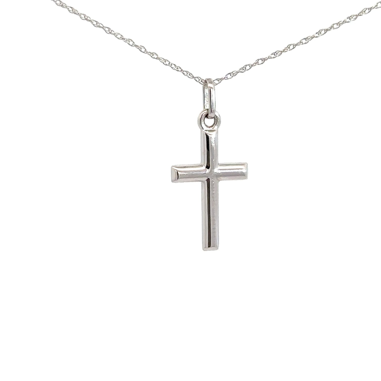 14k White Gold Cross