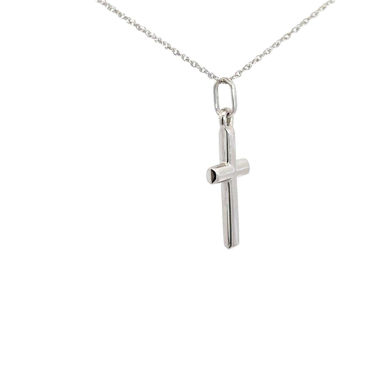 14k White Gold Cross